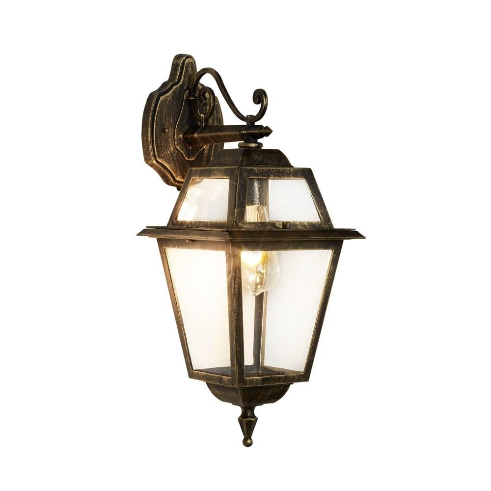 New Orleans 1 Light Outdoor Black /Gold Downlight Wall Light image 1