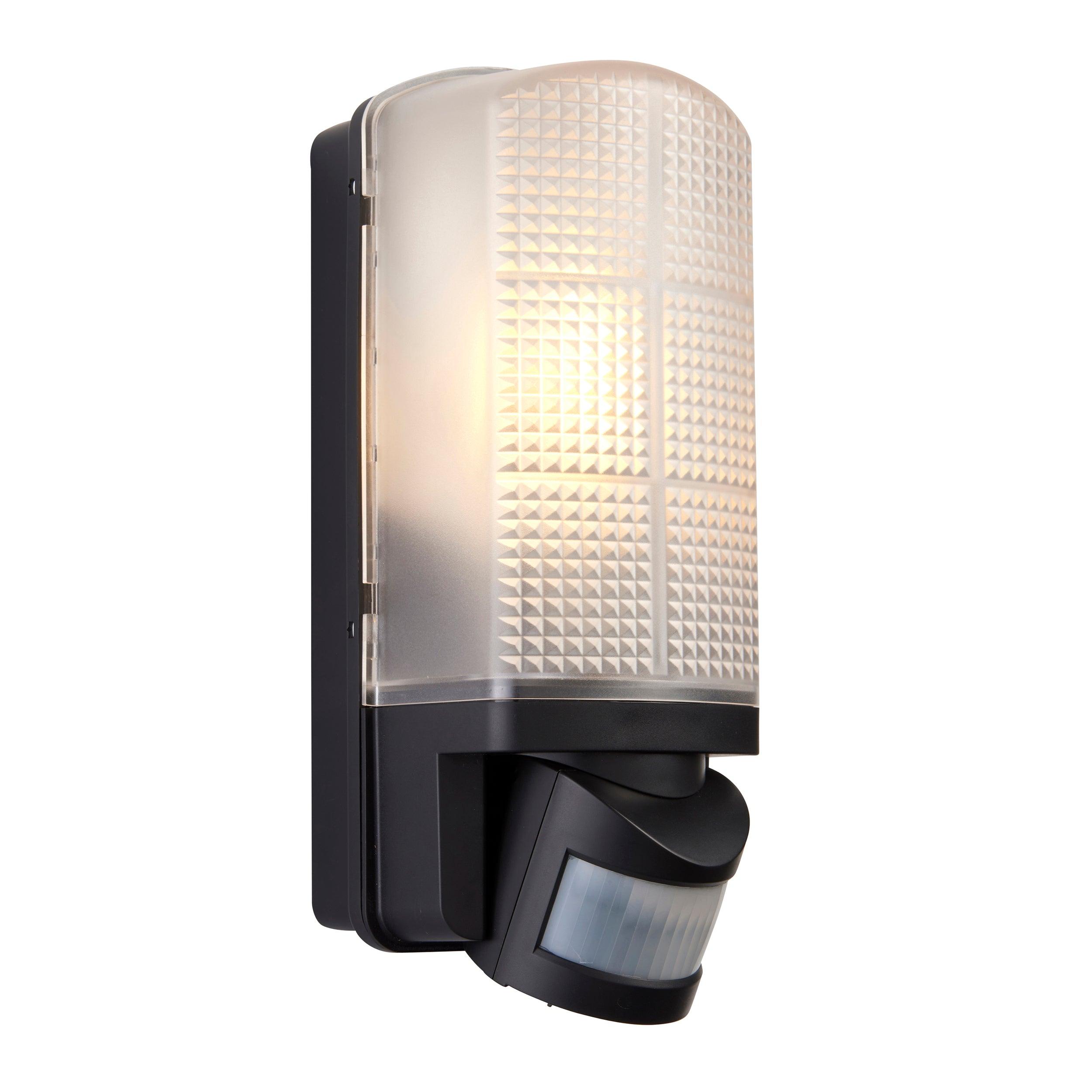 Motion PIR Sensor Outdoor Black Wall Light IP44 60W