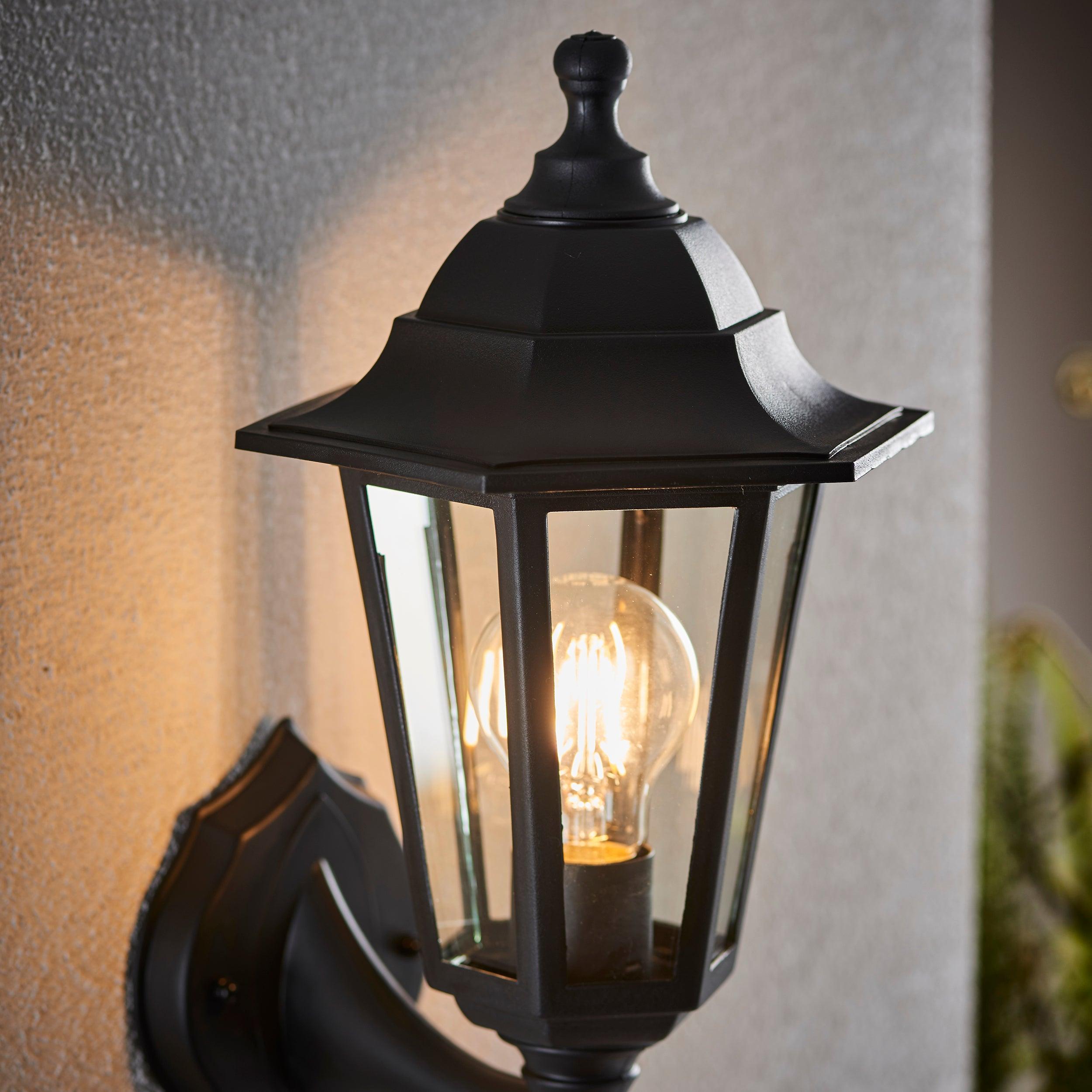 Endon Bayswater Black Outdoor uplight Wall Light