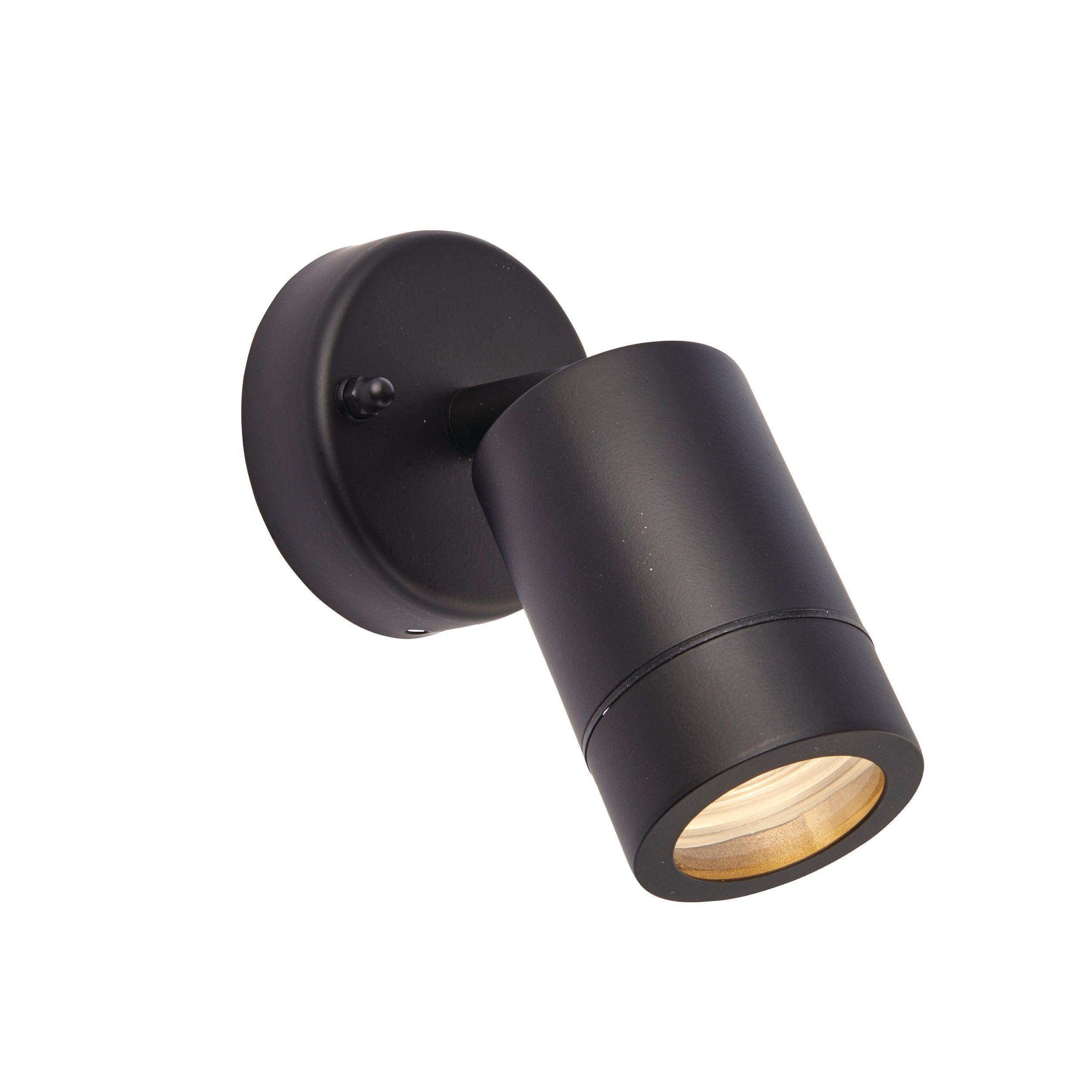 Palin Black LED Outdoor Spot Wall Light IP44 7W