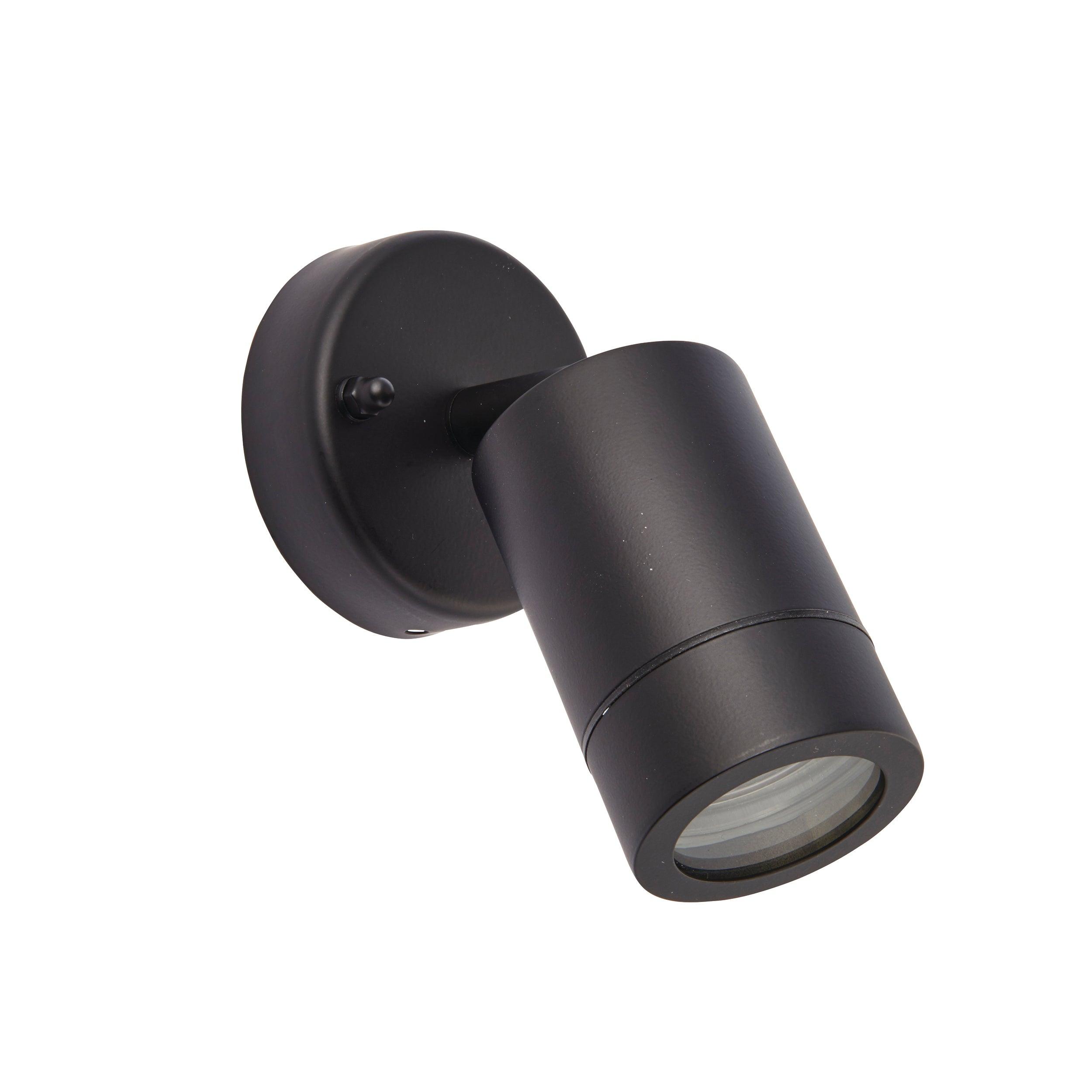 Palin Black LED Outdoor Spot Wall Light IP44 7W