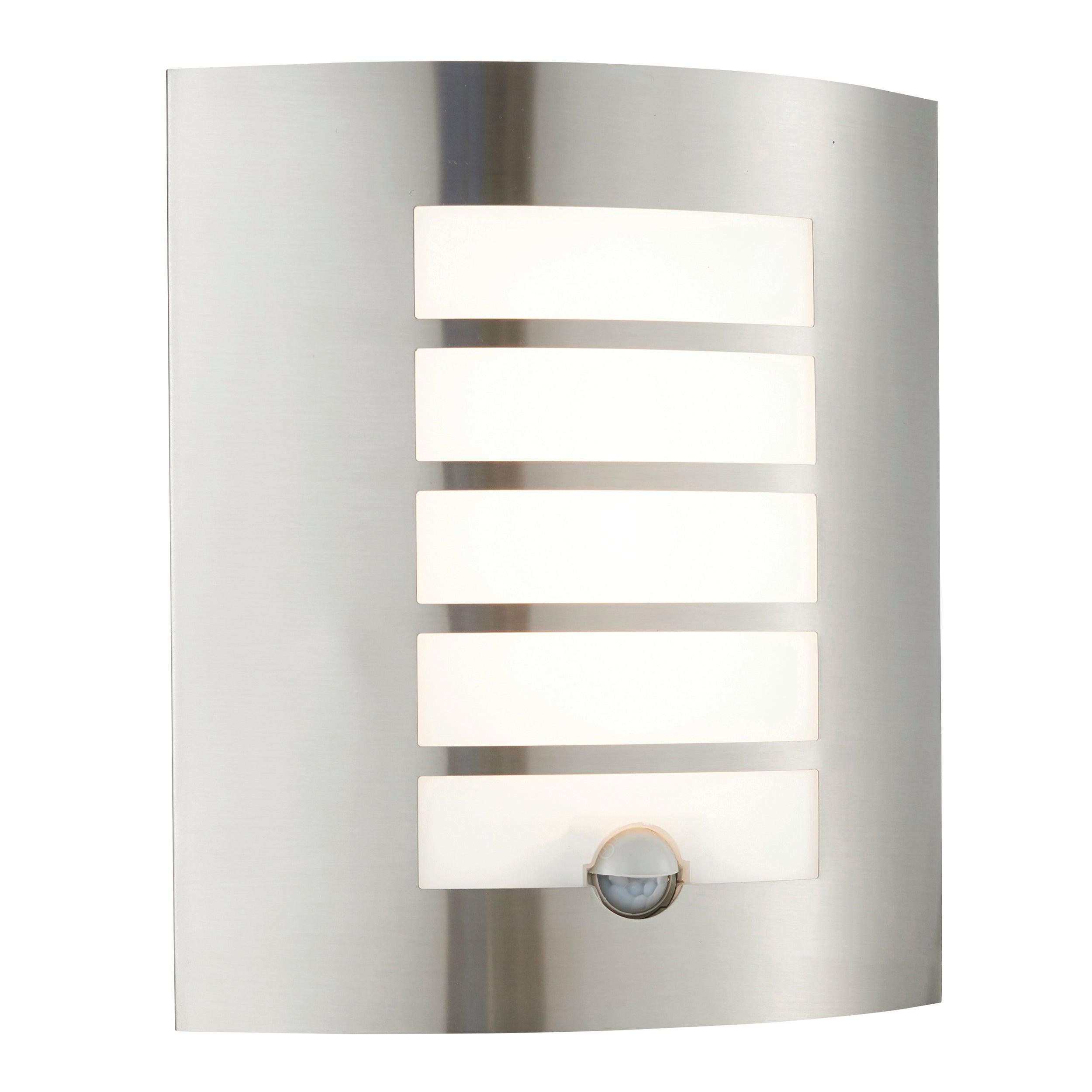 Bianco LED Silver PIR Sensor Outdoor Wall IP44 7W