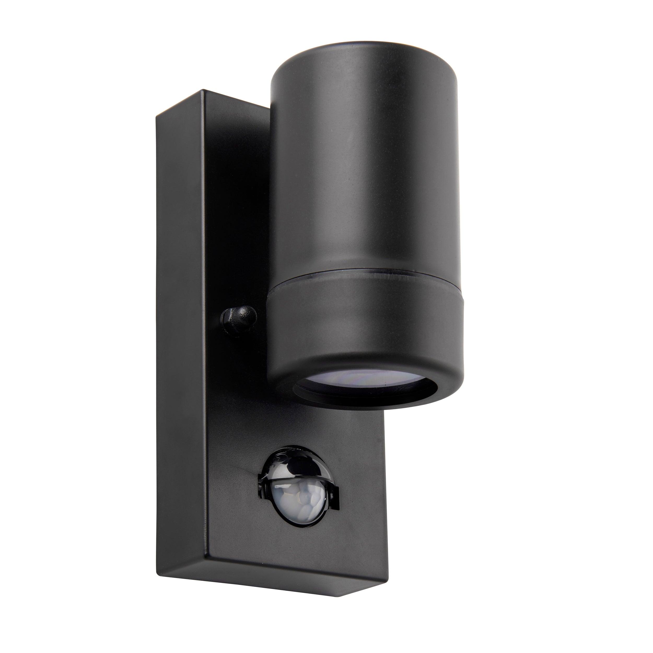 Icarus PIR Black Outdoor Wall Light IP44 7W