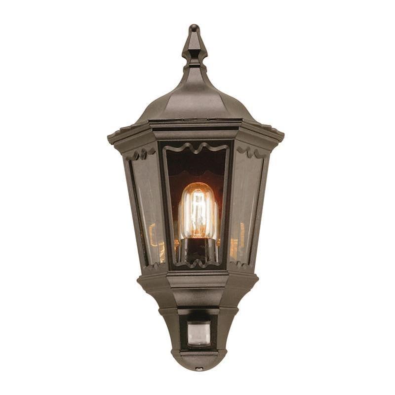 Elstead Medstead Black Finish Outdoor PIR Half Wall Lantern