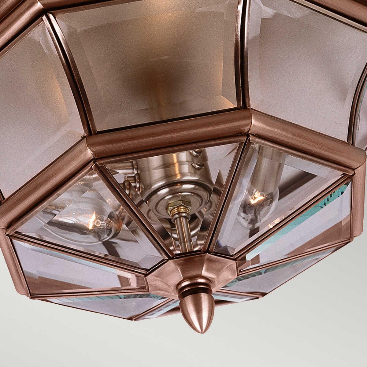 Quoizel Newbury Aged Copper Outdoor Porch Ceiling  Light