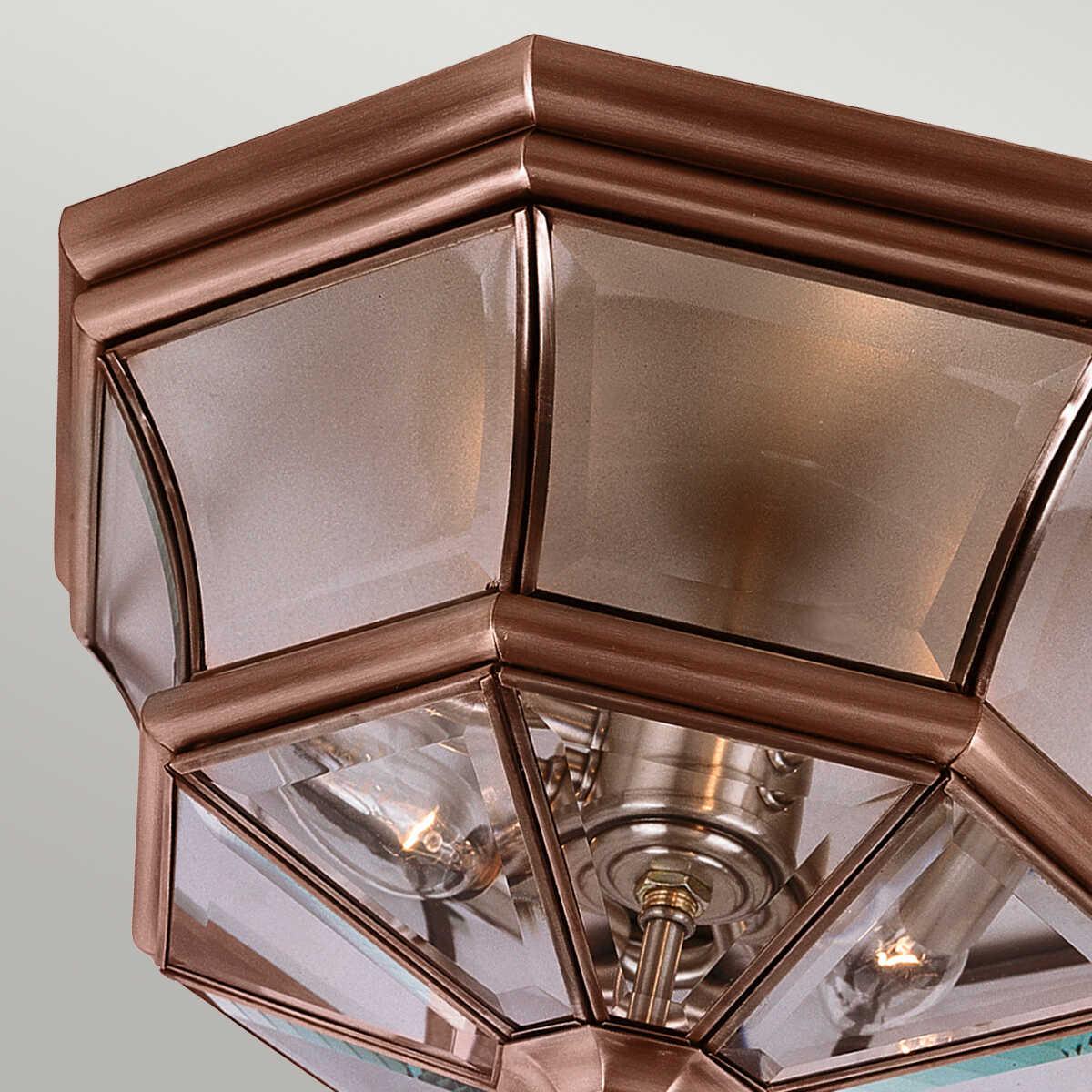 Quoizel Newbury Aged Copper Outdoor Porch Ceiling  Light