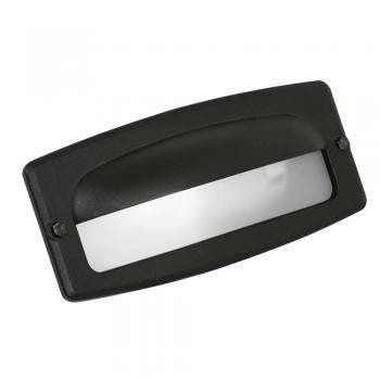 Oaks Outdoor Black Finish Half Cover Recessed Brick Light 071 BK by Oaks Outdoor Lighting