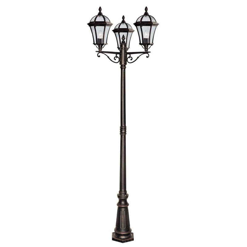 Searchlight Capri 3 Light Rustic Brown Outdoor Post Light