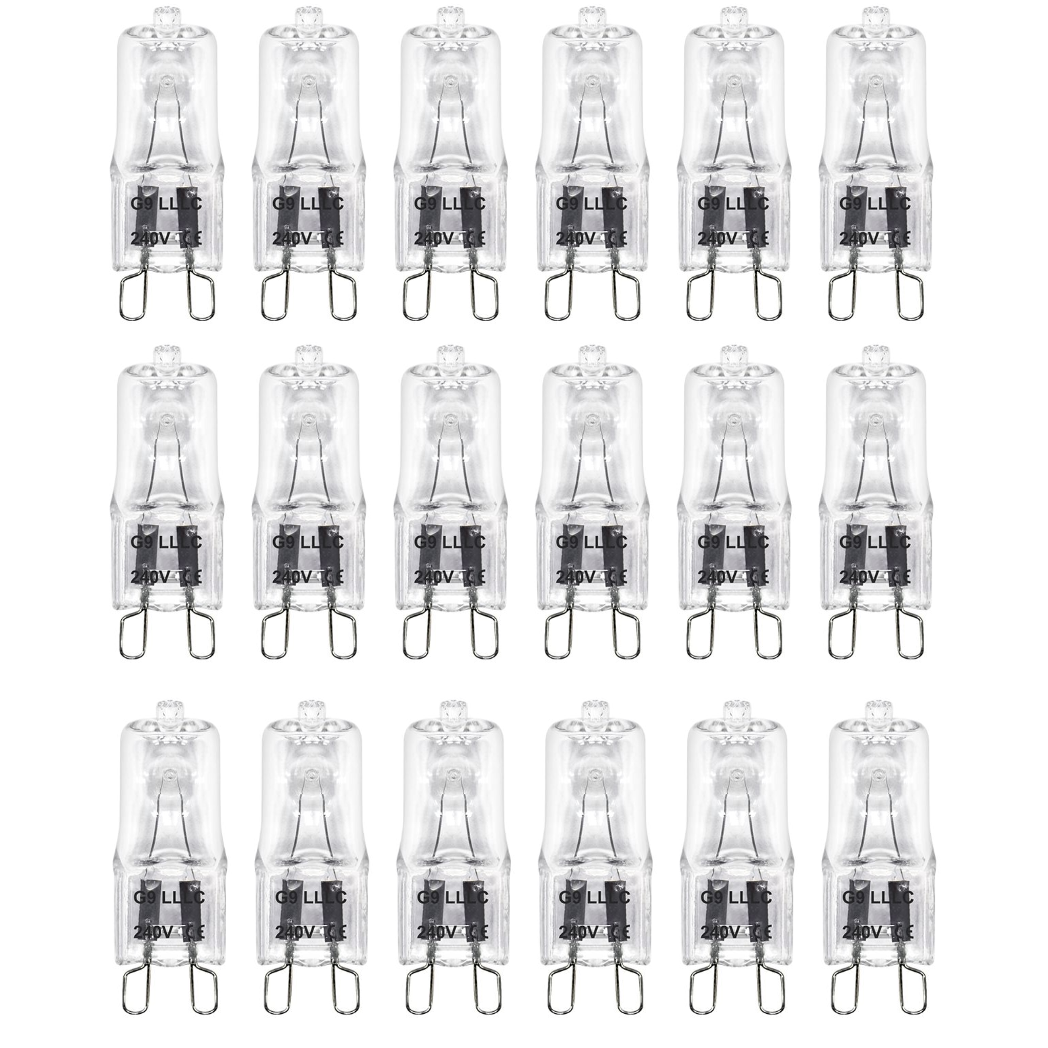 18 x G9 Dimmable 28W Warm White Halogen (40W Equivalent)