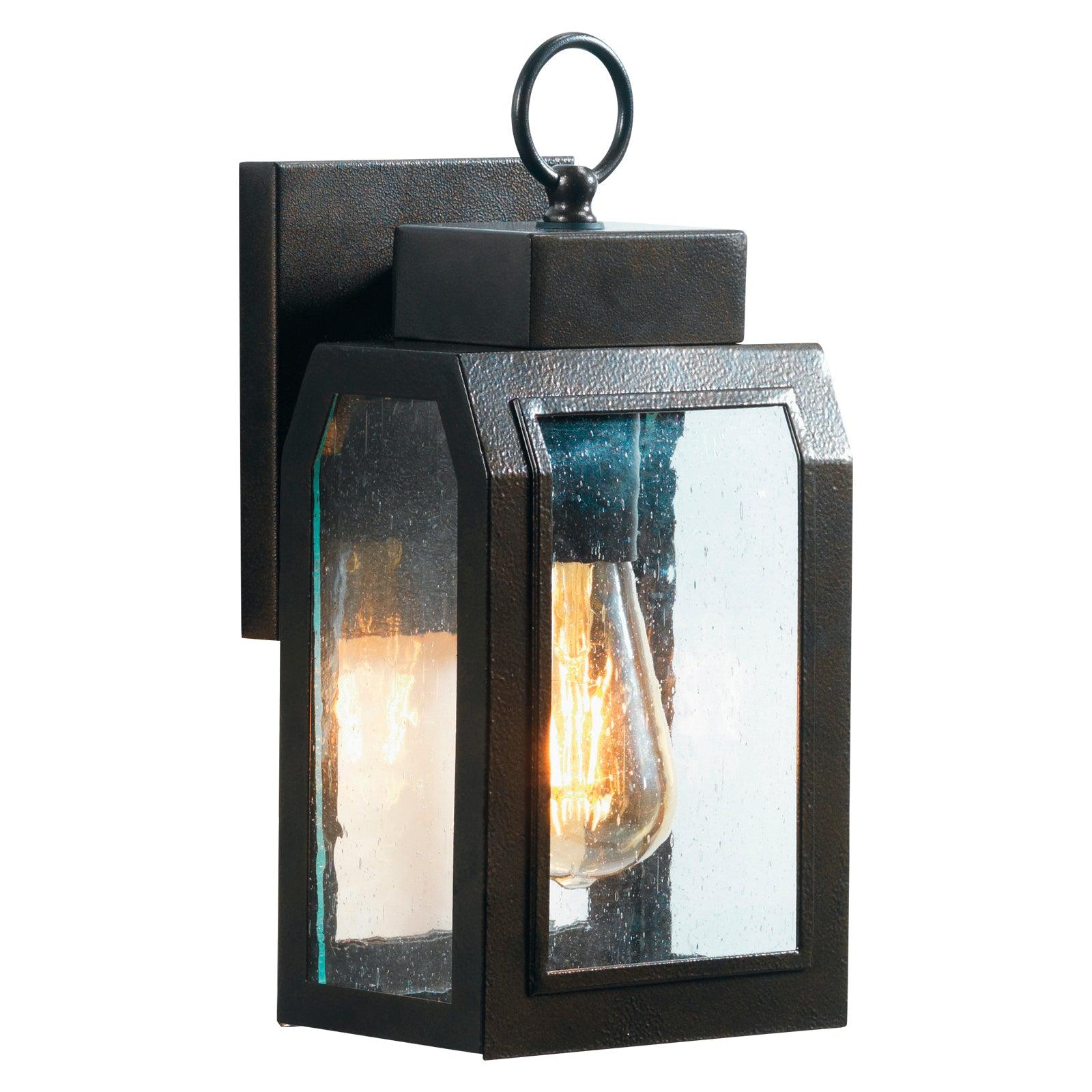 Oaks Lighting Otley 1 Light Black Outdoor Wall Light IP44