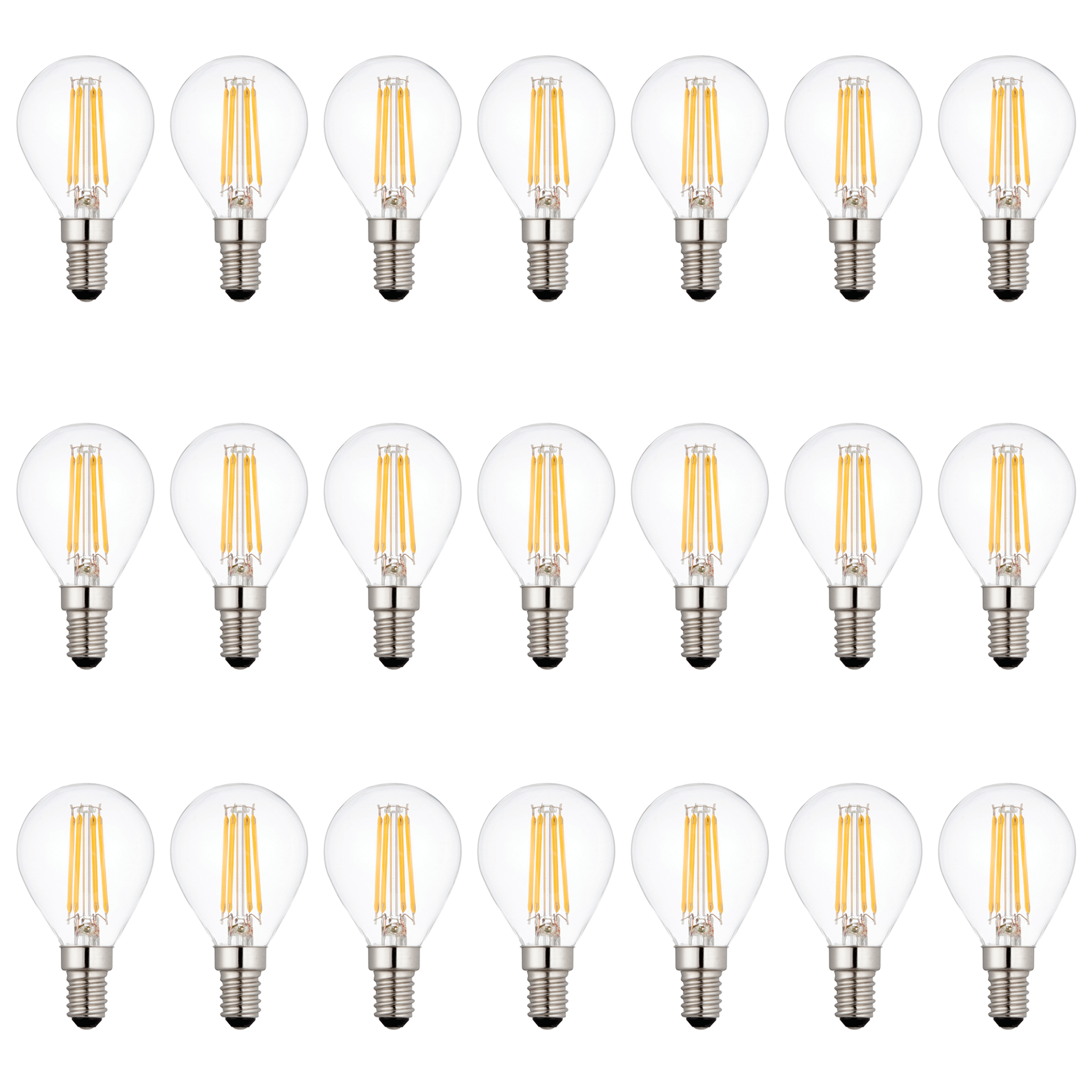 21 x E14 LED Filament Lamp/Bulb Dimmable 4W (40W Equivalent)