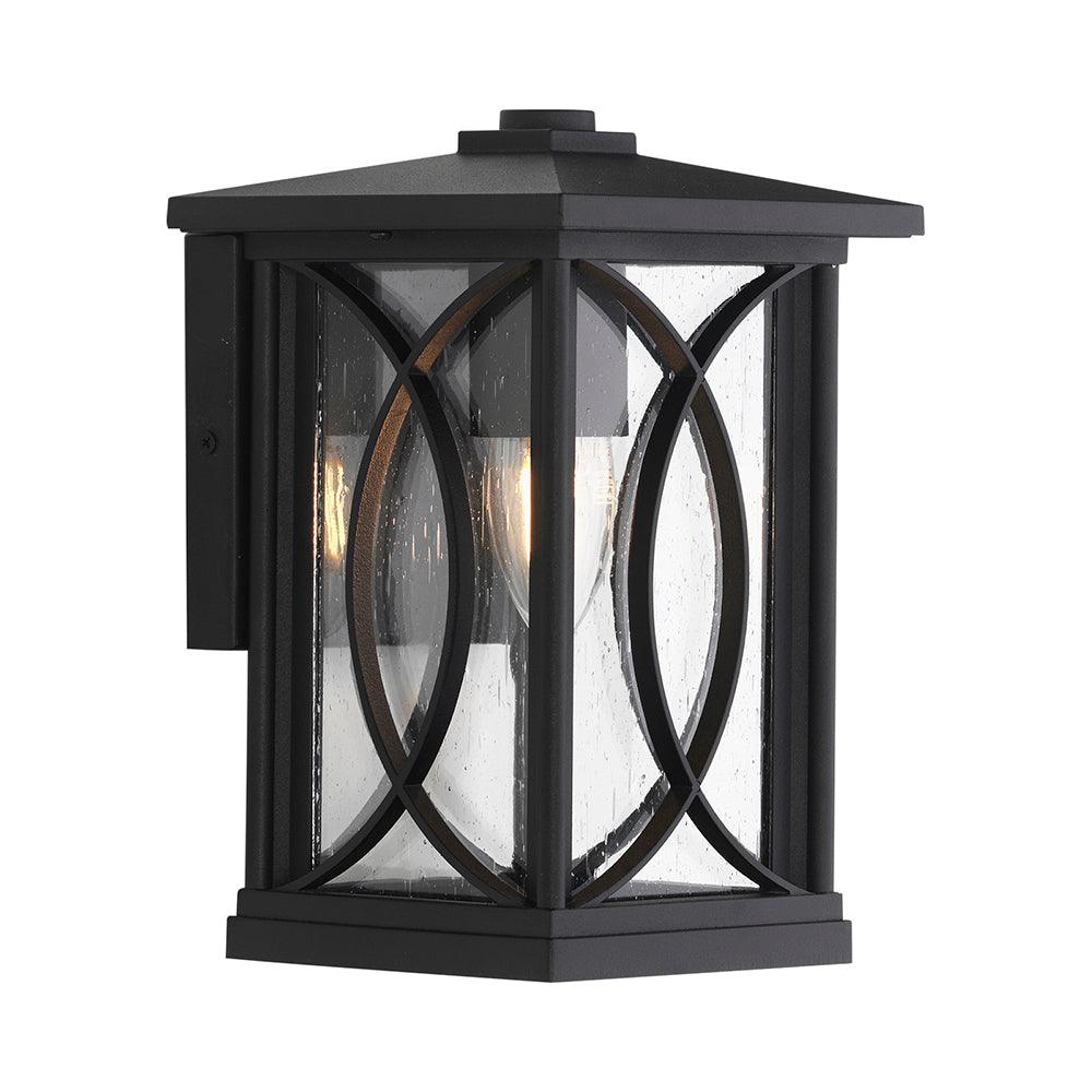 Oaks Lighting Orton Large Black Outdoor Wall Light IP44