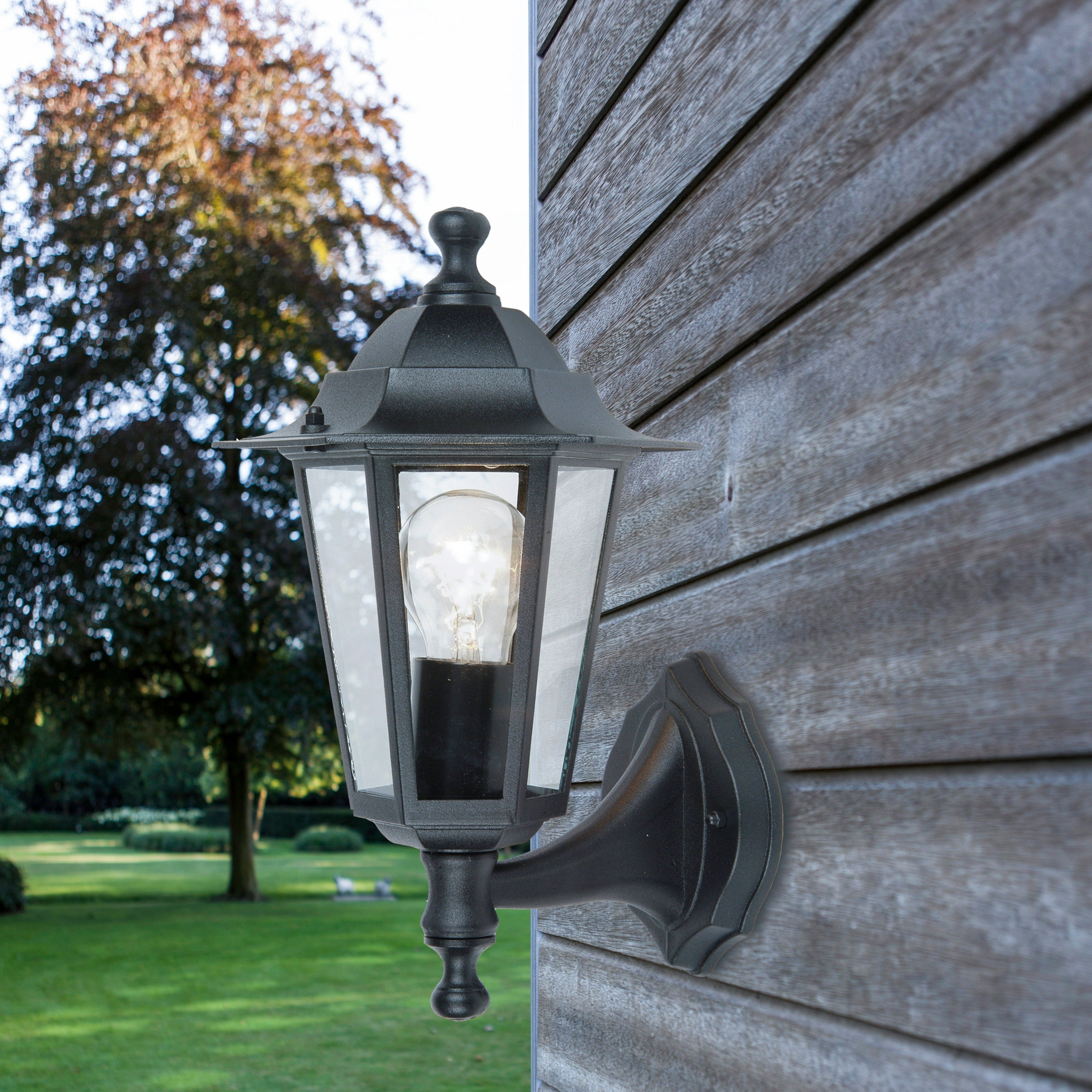 Lutec Coastal Outdoor Black Wall Lantern Light 5112605346