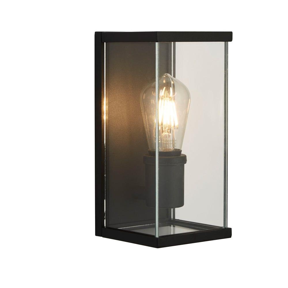 Bakerloo Outdoor 1 Light Black Wall Light - Glass Shade