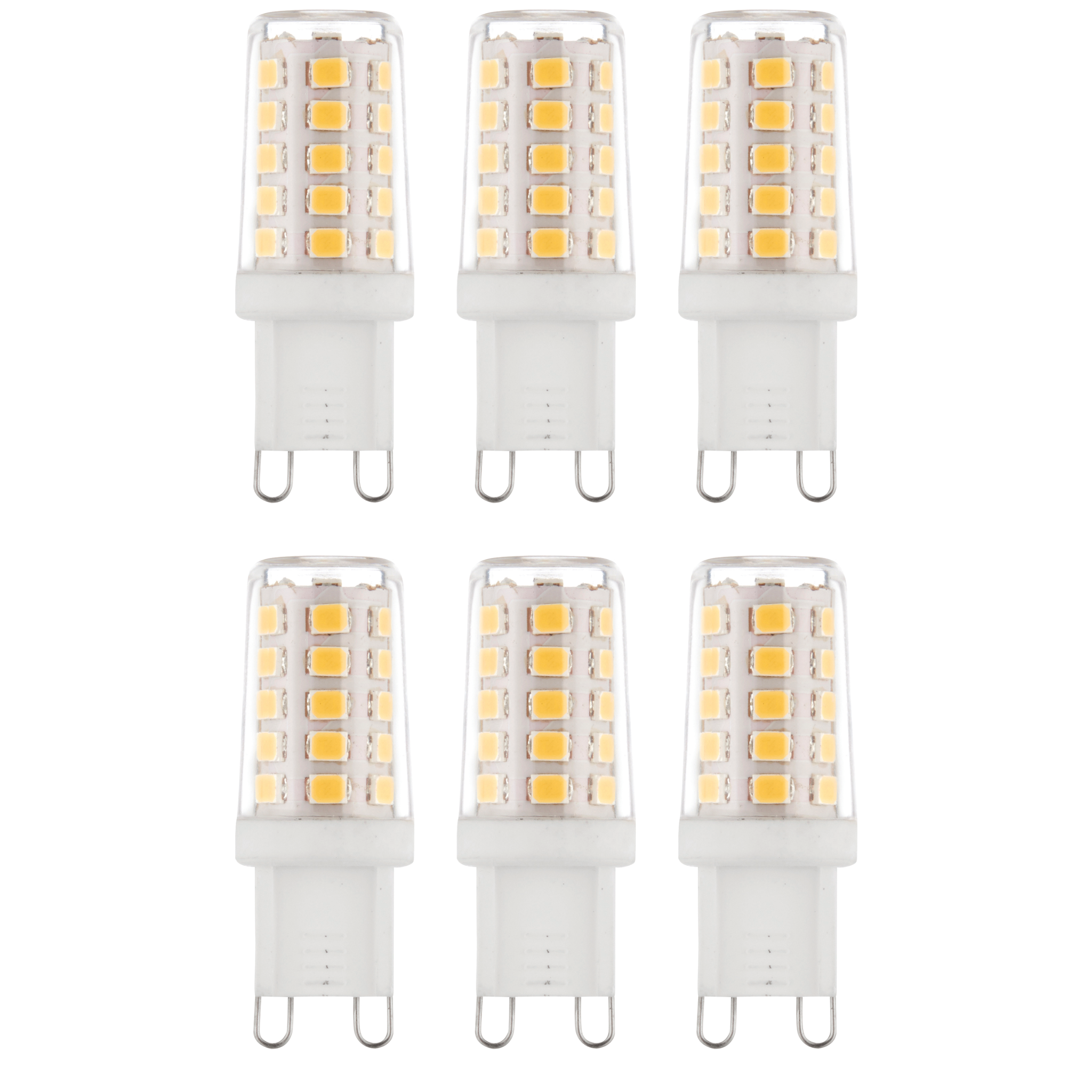 6 x G9 LED 2.3W Warm White Halogen (20W Equivalent)