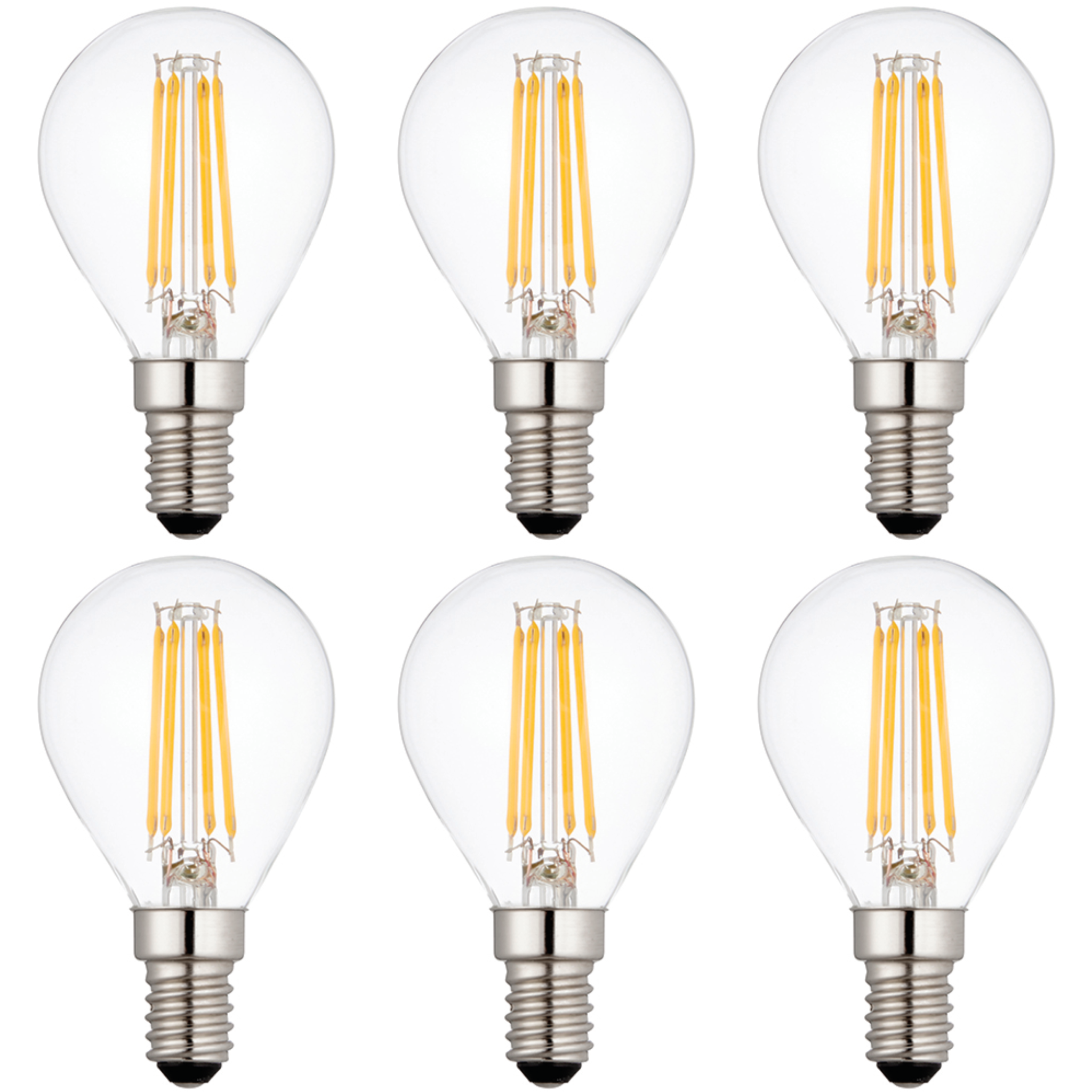 6 x E14 LED Lamp/Bulb Dimmable 4W (40W Equivalent)