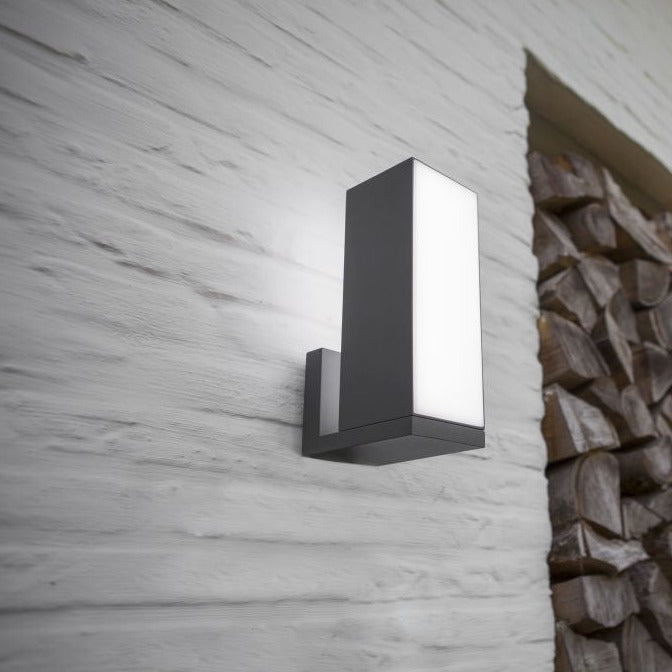 Lutec Cuba Modern Outdoor LED Wall Light In Dark Grey 5193810118