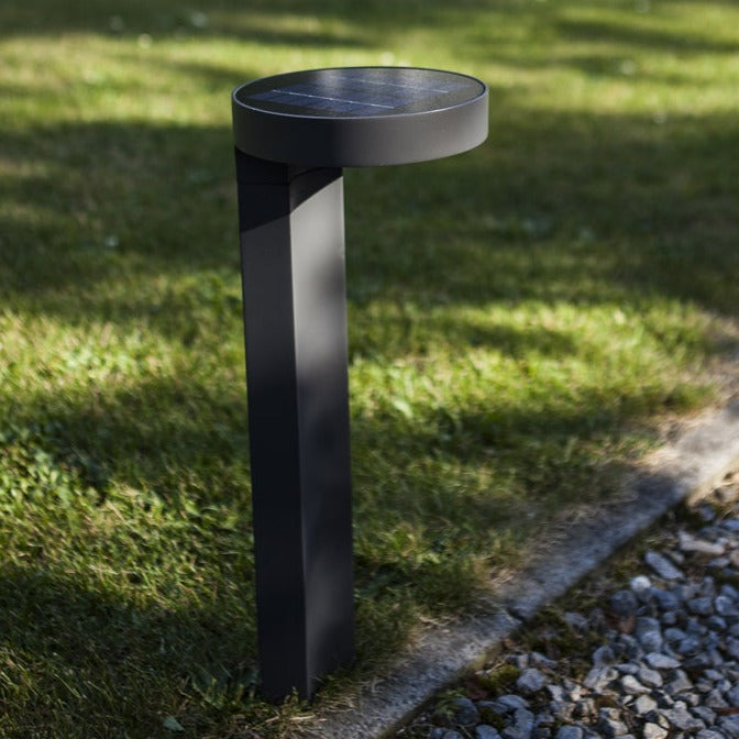 Lutec Diso LED Solar Bollard Pathway Light - Dark Grey 6906703335