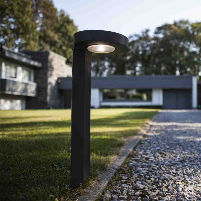 Lutec Diso LED Solar Bollard Pathway Light - Dark Grey 6906703335