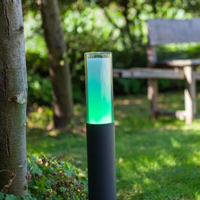 Lutec Dropa Outdoor LED Bollard Light - Dark Grey 7200501118 - Green