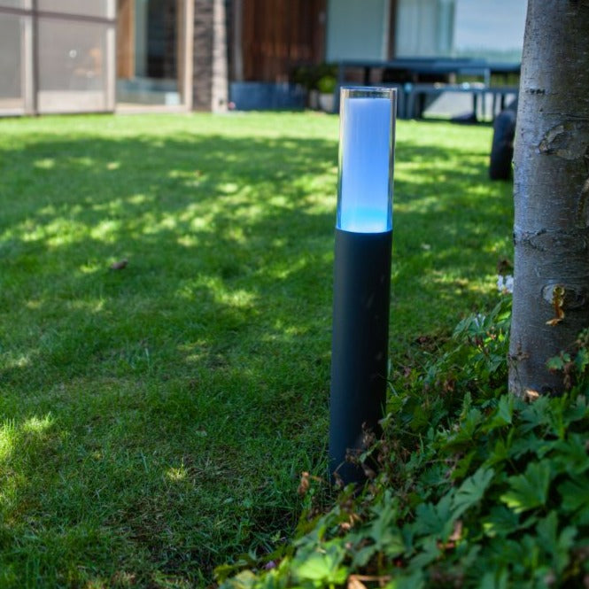 Lutec Dropa Outdoor LED Bollard Light - Dark Grey 7200501118 - Blue