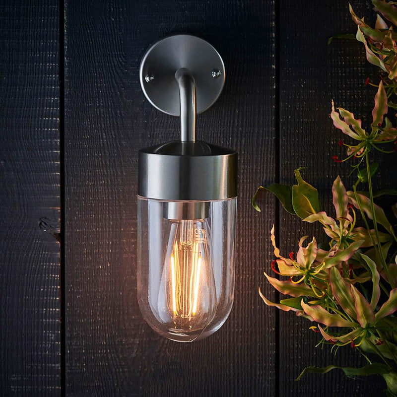 Endon North Brushed Stainless Steel Outdoor Wall Light