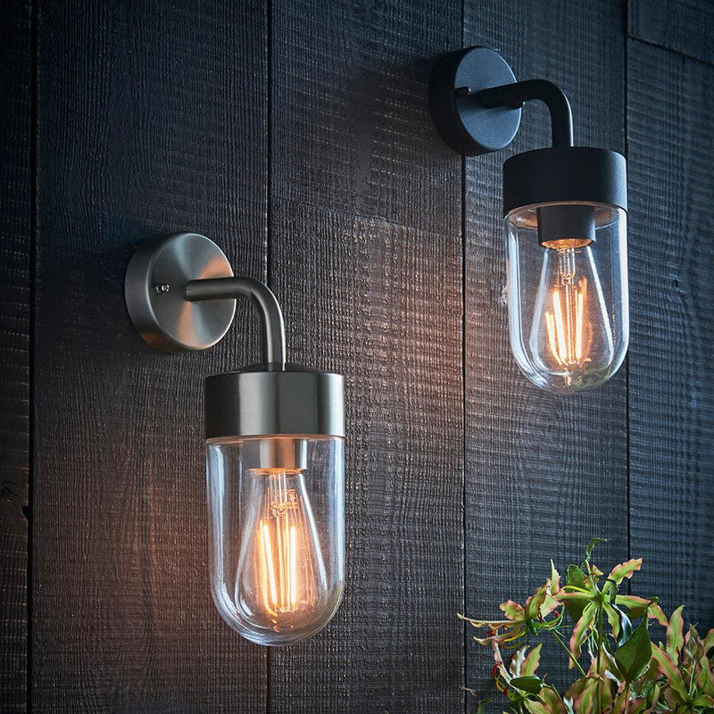 Endon North Brushed Stainless Steel Outdoor Wall Light