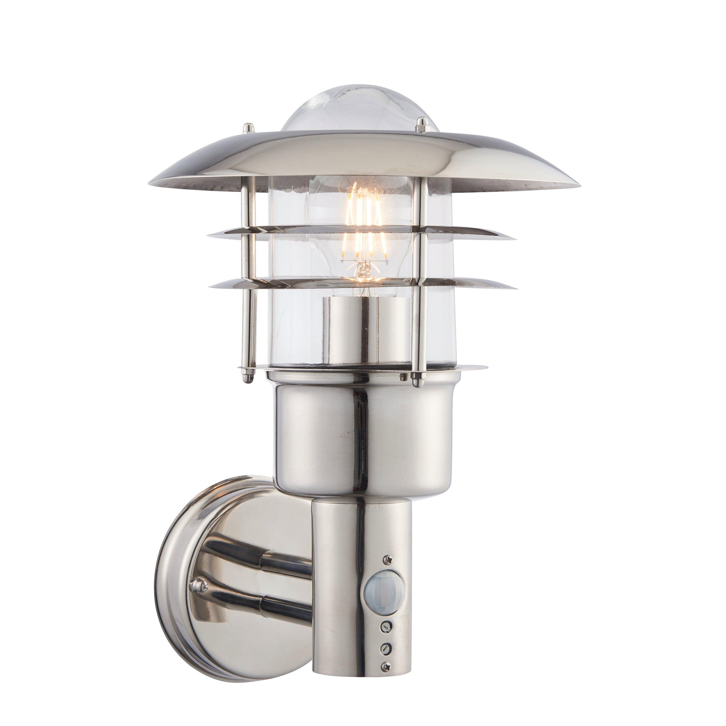 Dexter Stainless Steel Outdoor Wall Light With PIR Sensor