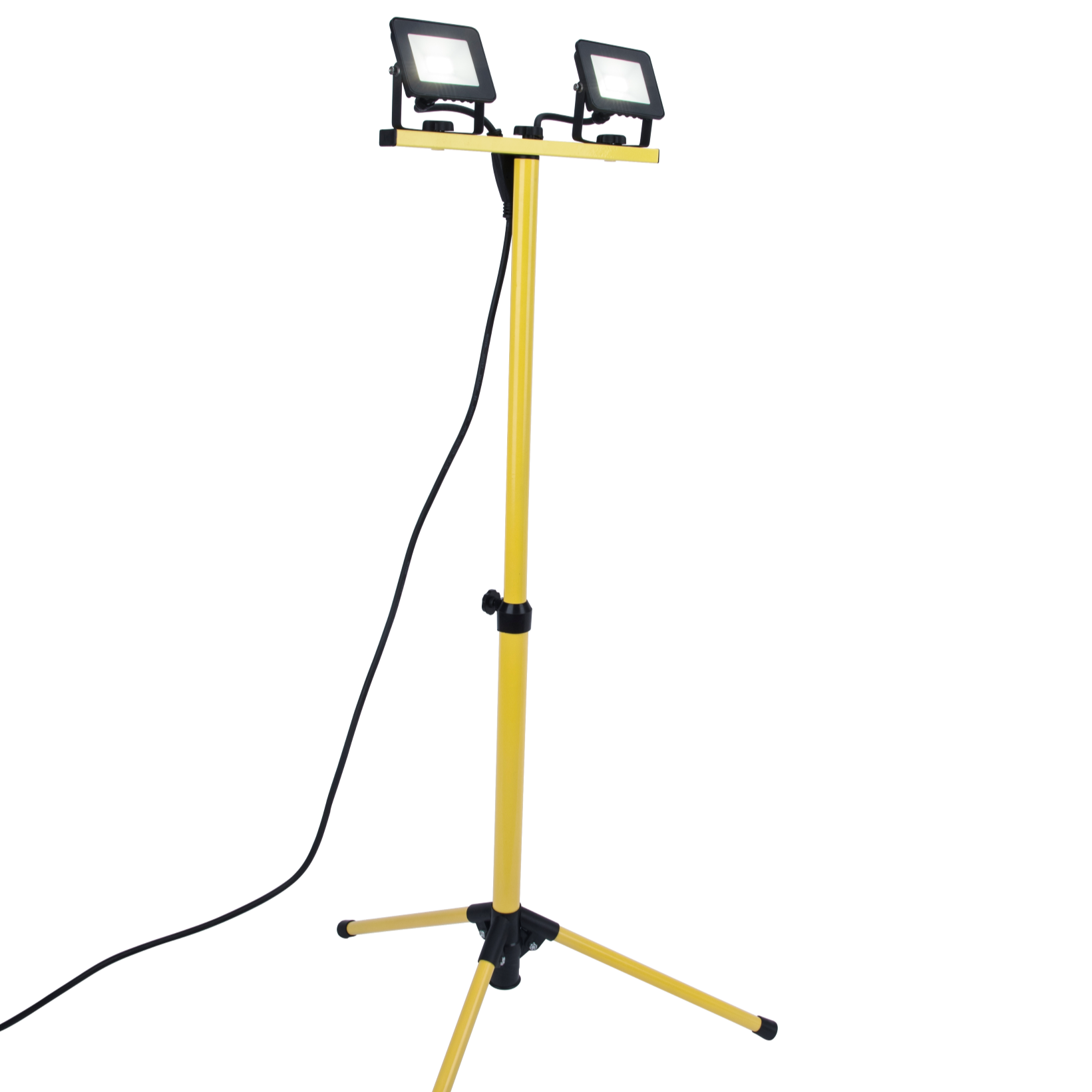 Lutec Colossus 2 X 10W IP65 Integrated LED Work Lights In Yellow & Black