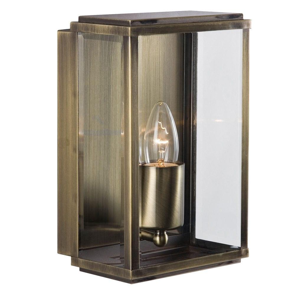 Box Outdoor 1 Light Antique Brass Wall/Porch Lantern ,8204AB,Searchlight Lighting,1