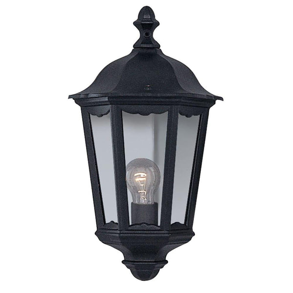 Searchlight Alex Outdoor Wall Light - 1 Light Black 'Half'