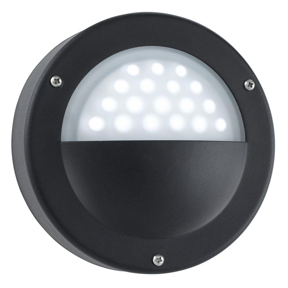 Searchlight Bangor LED White Outdoor Round Flush Wall Light