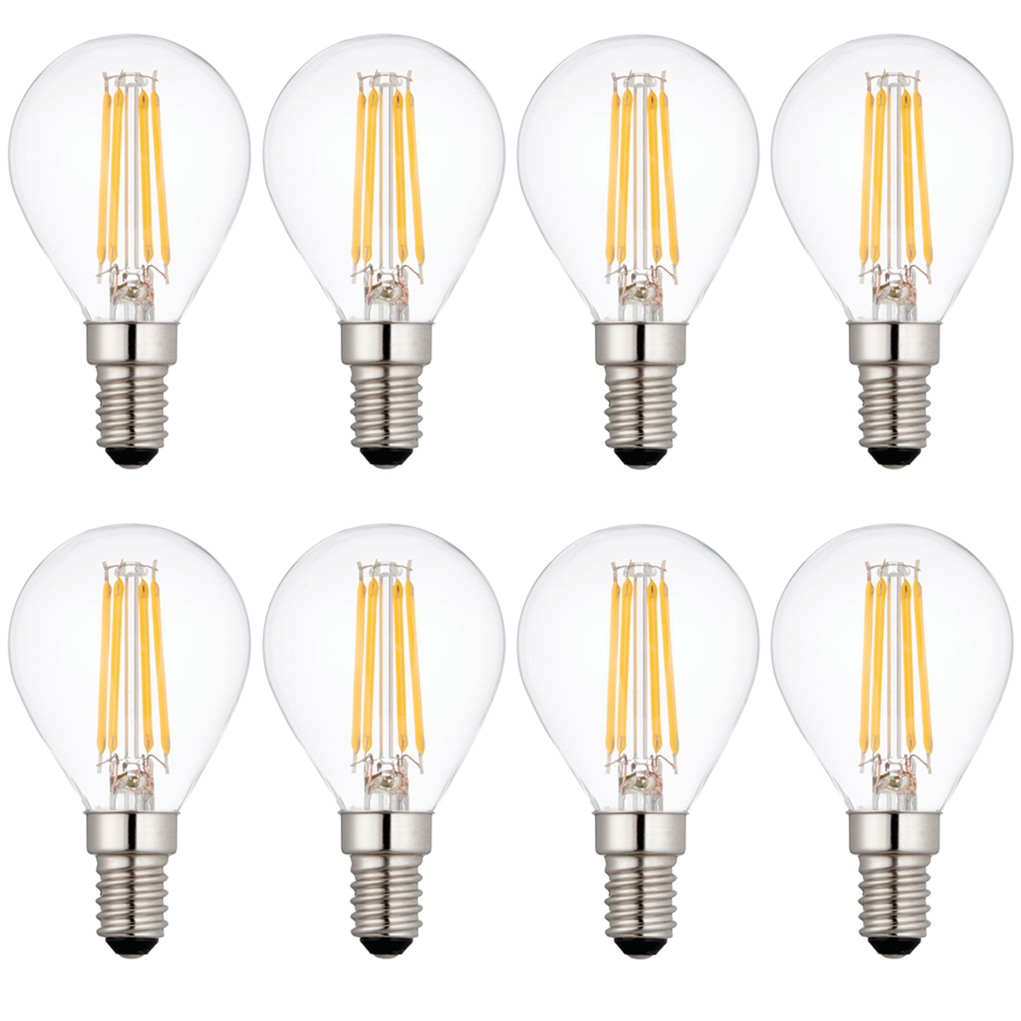 8 x E14 Filament LED Lamp/Bulb Dimmable 4W (40W Equivalent)