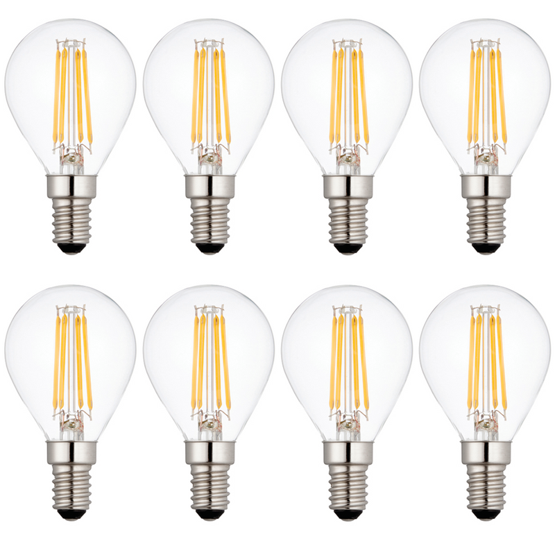 8 x E14 Filament LED Lamp/Bulb Dimmable 4W (40W Equivalent)