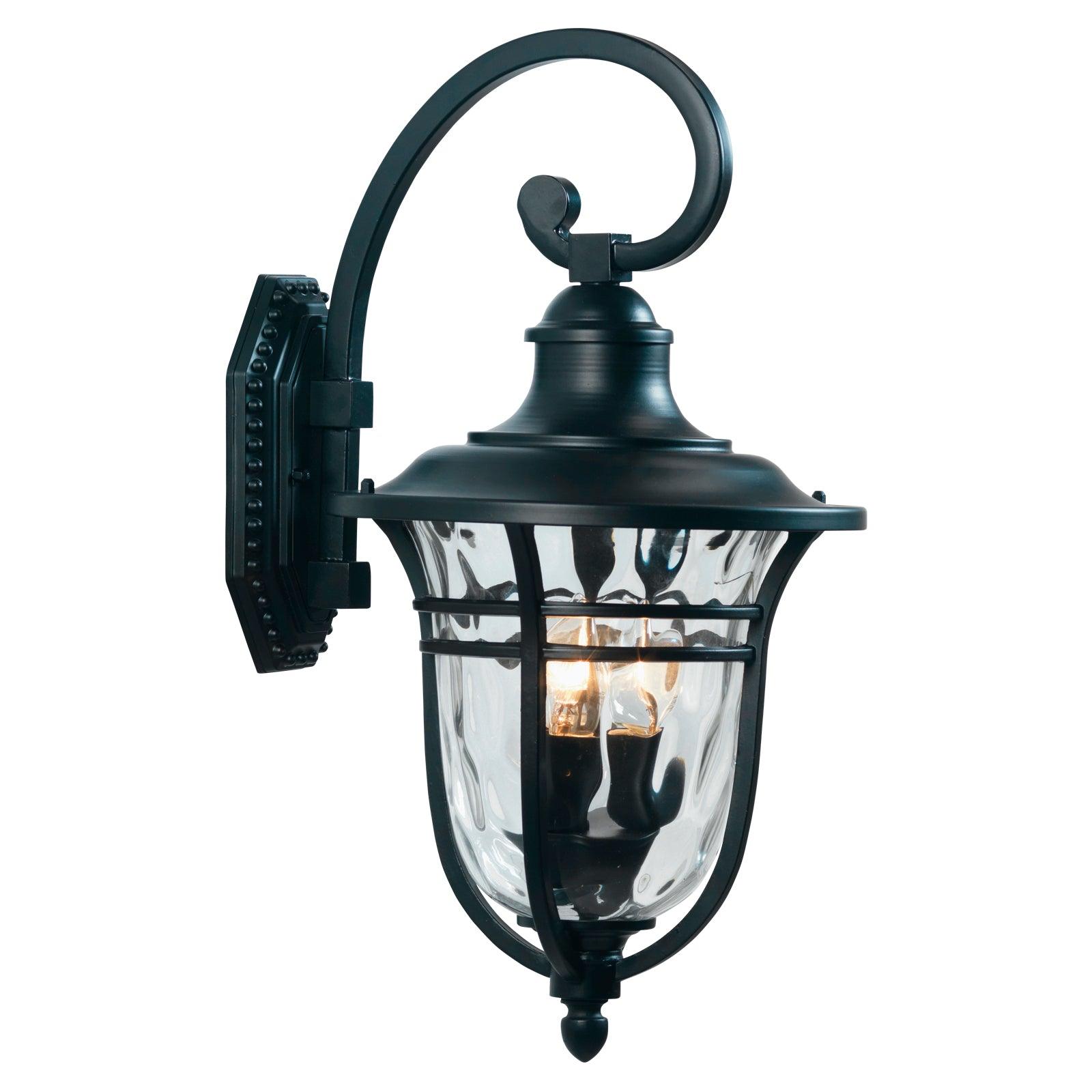 Oaks Lighting Thirsk 3 Light Outdoor Black Wall Light IP44