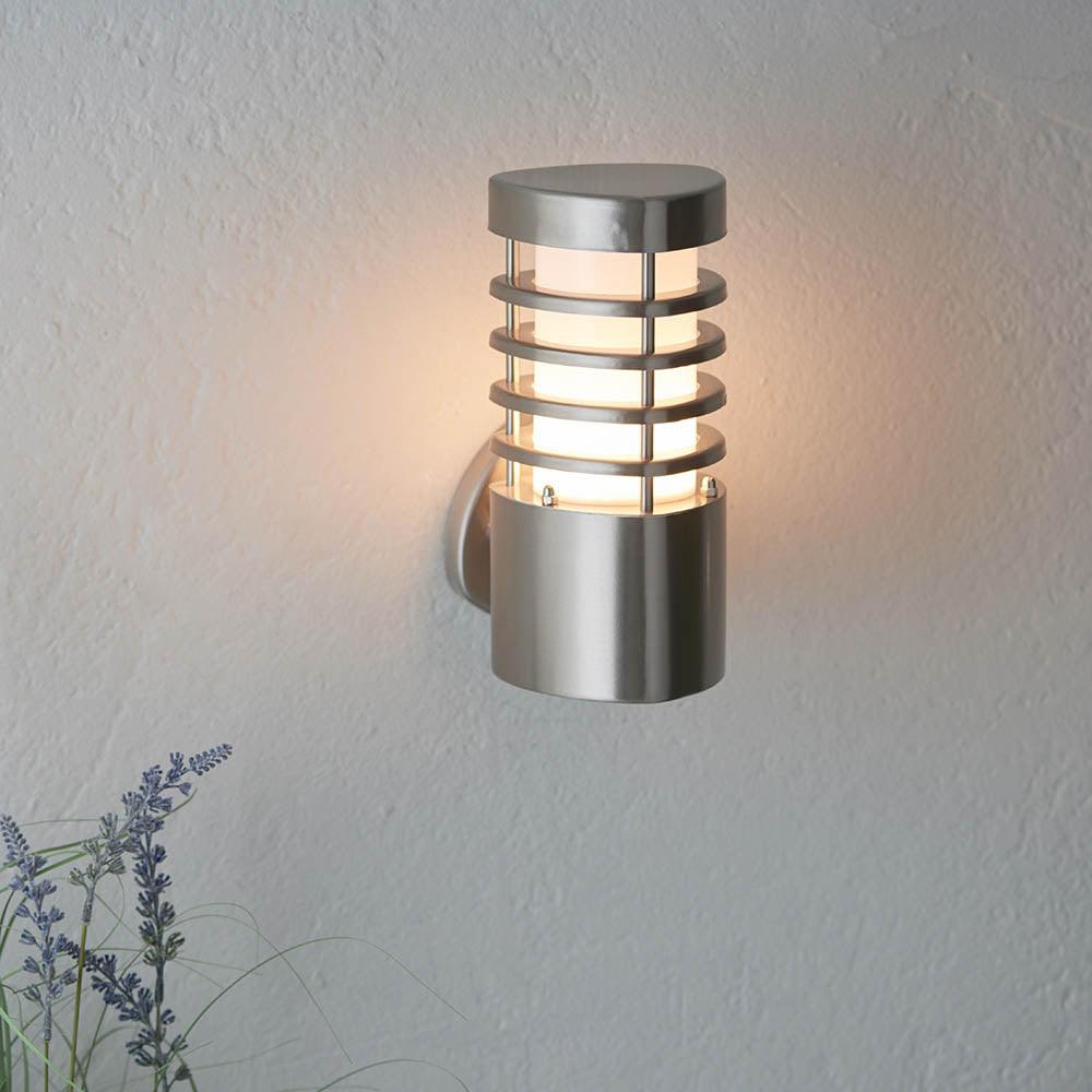 Endon Bruton Brushed Stainless Steel Outdoor Wall Light