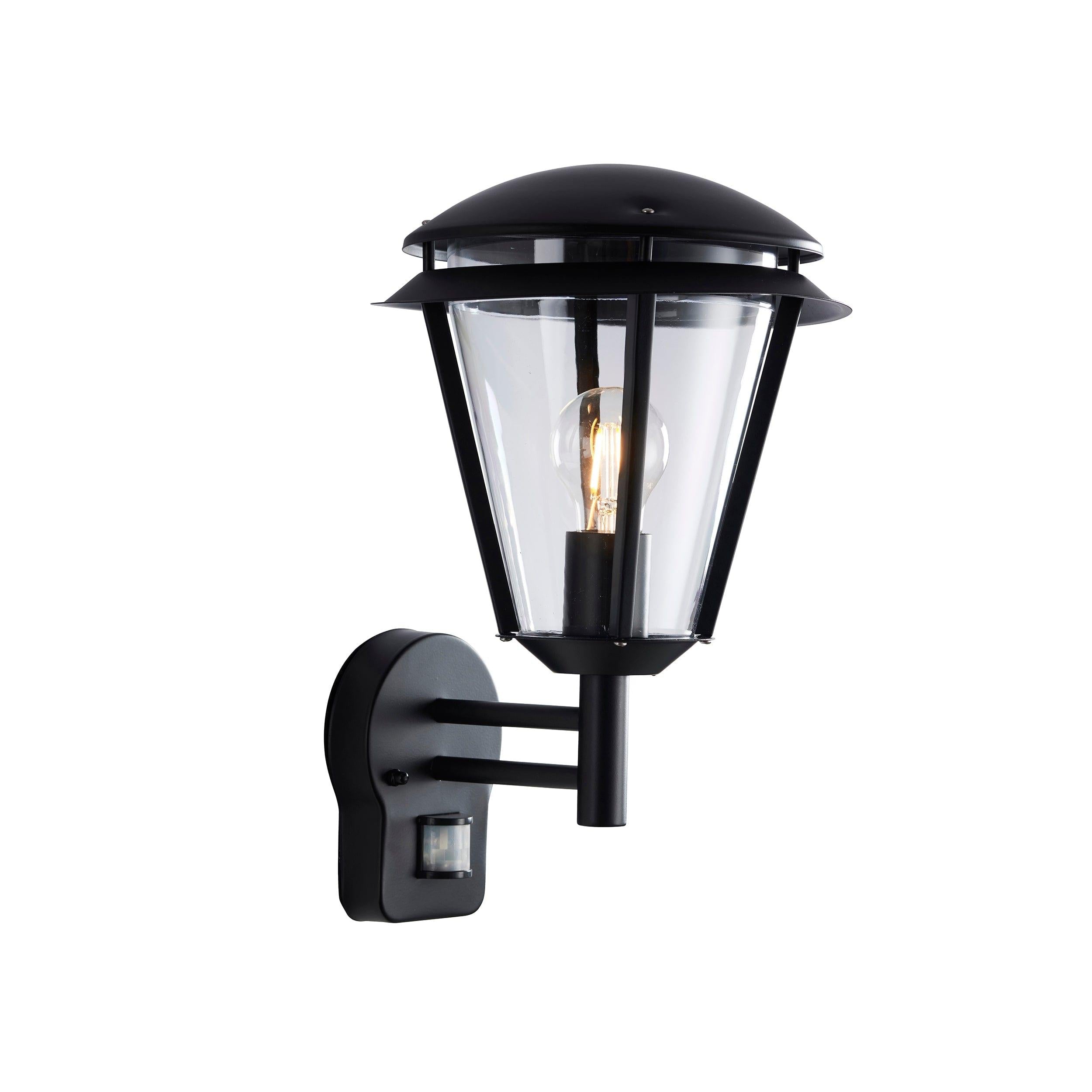 Endon Iken Black Outdoor Wall Light With PIR Sensor