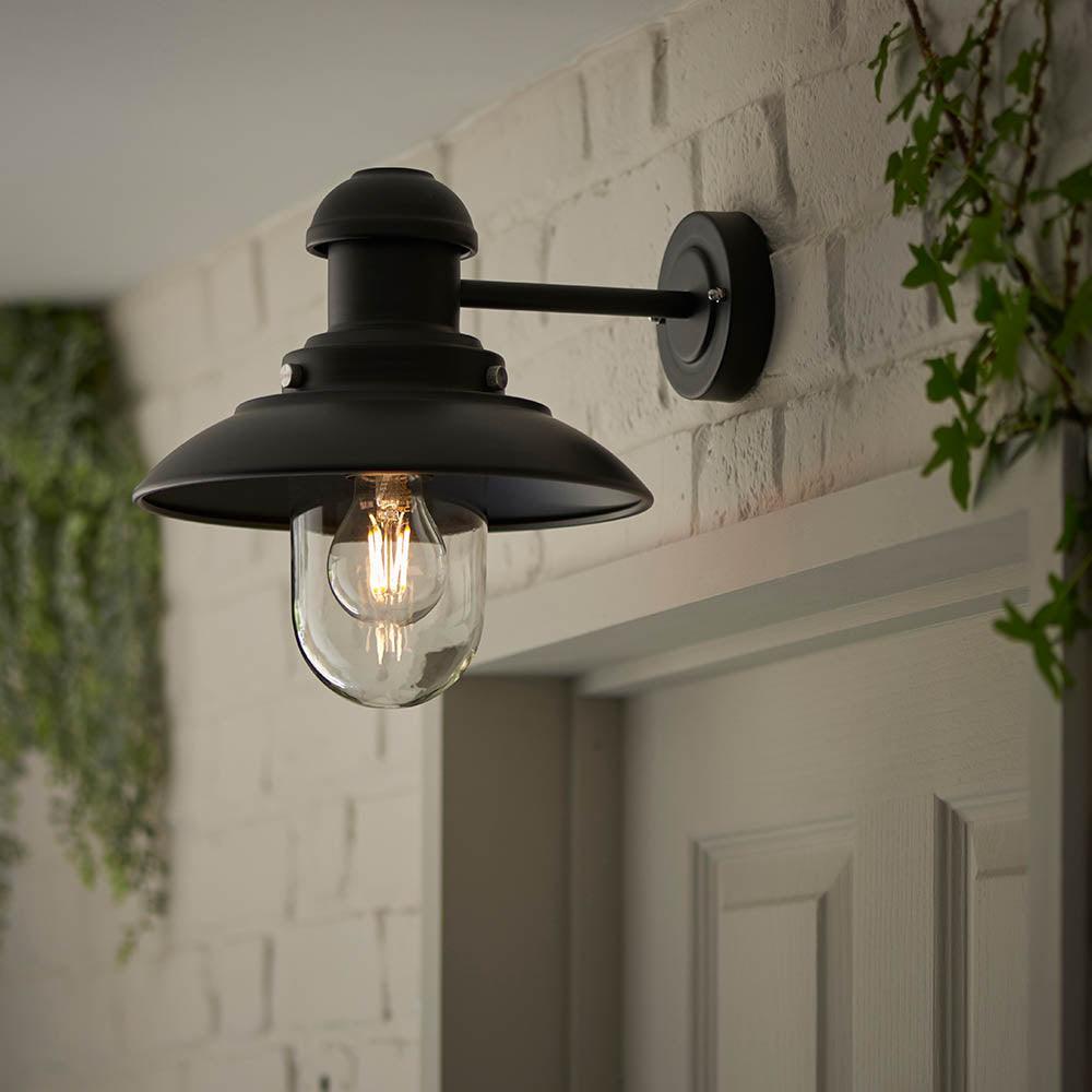 Endon Hereford Matt Black Outdoor Wall Light