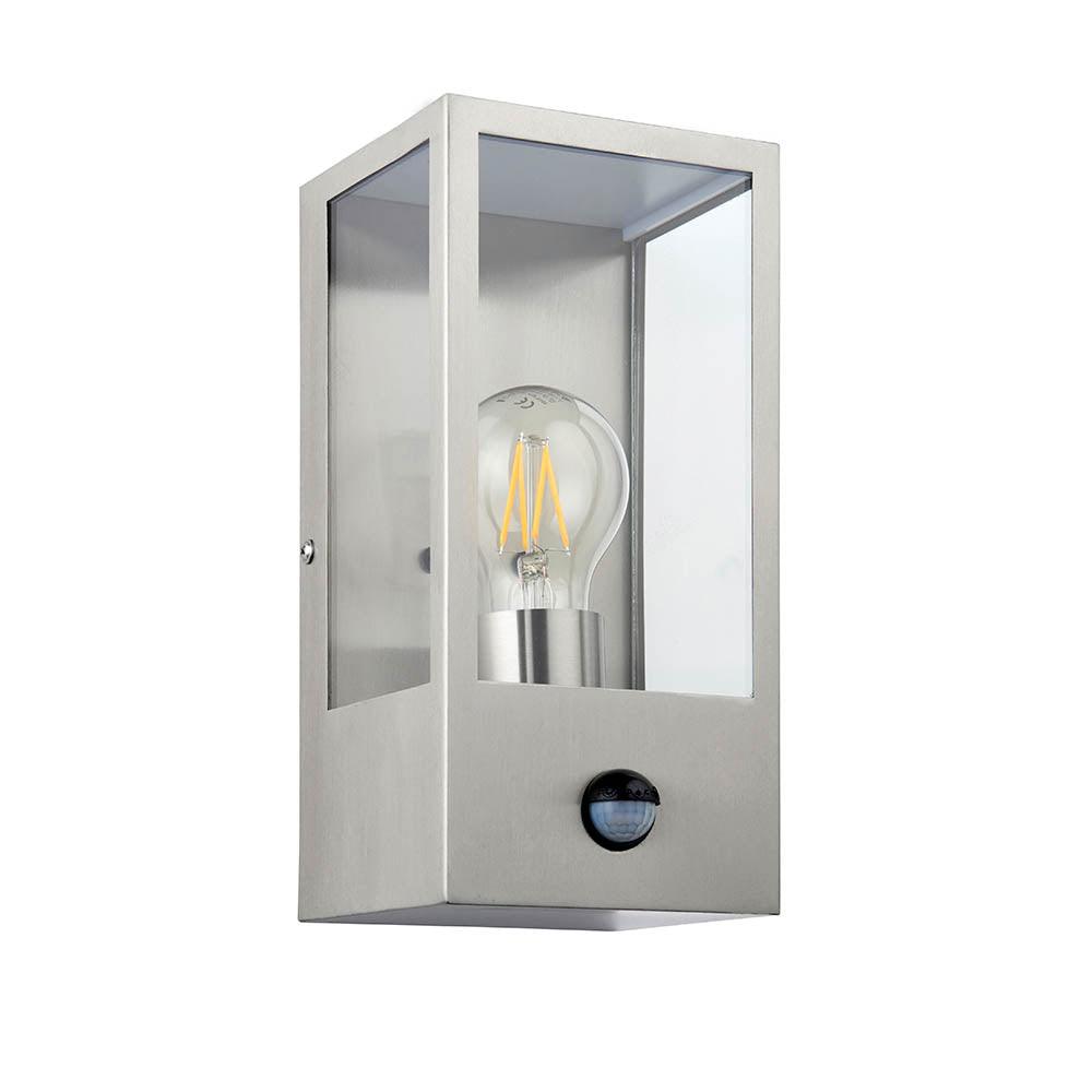 Oxford Brushed Stainless Steel Outdoor Wall Light With PIR