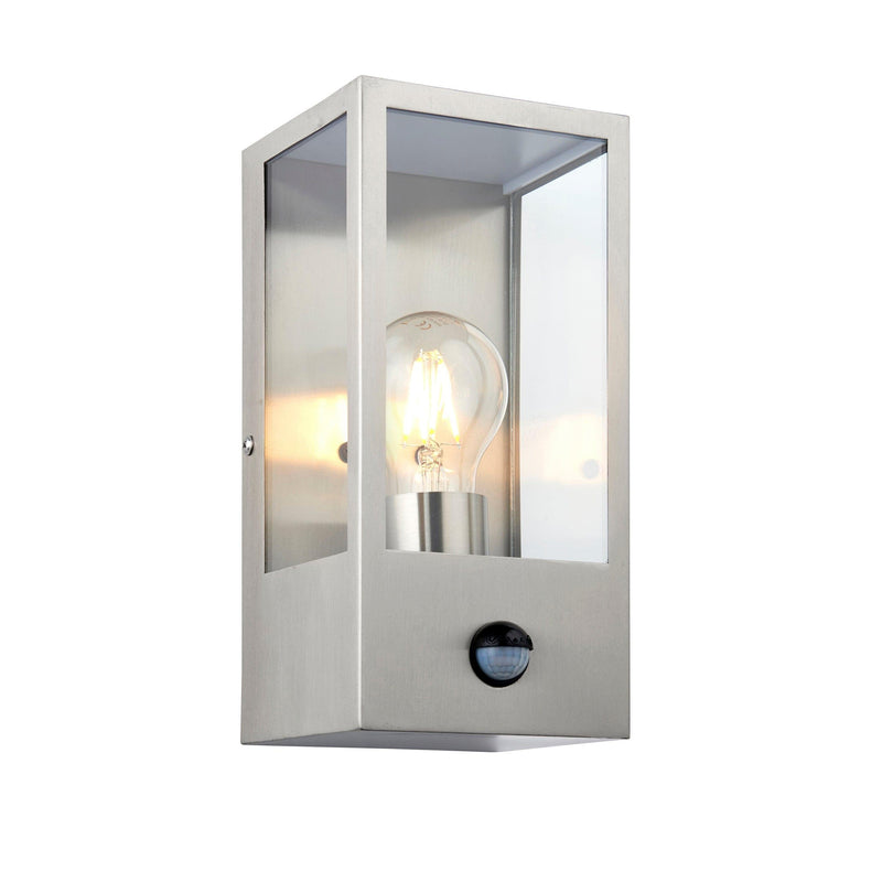 Oxford Brushed Stainless Steel Outdoor Wall Light With PIR