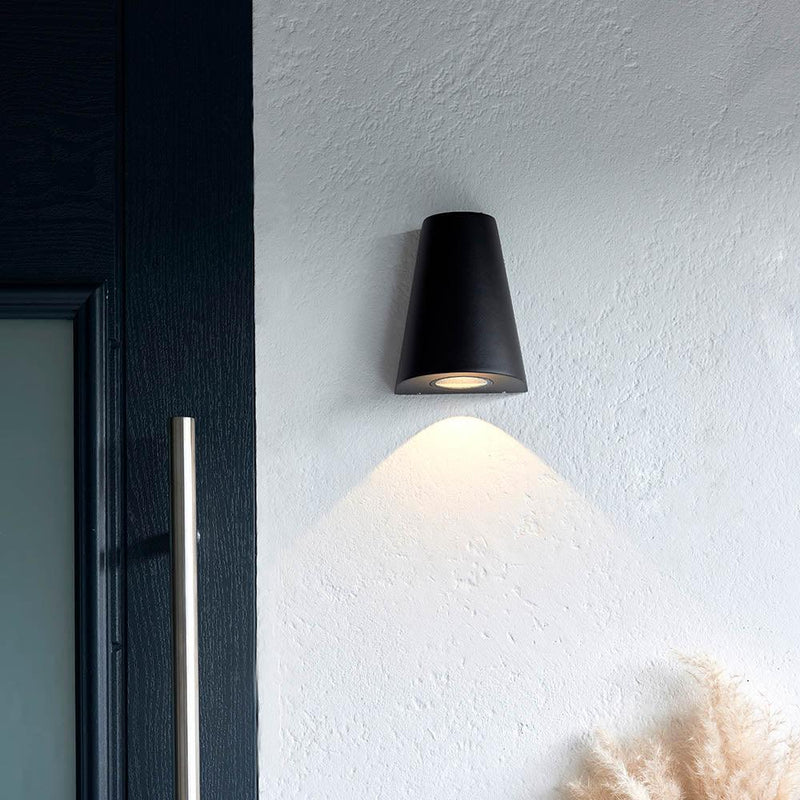 Endon Helm Black Outdoor Downlighter Wall Light