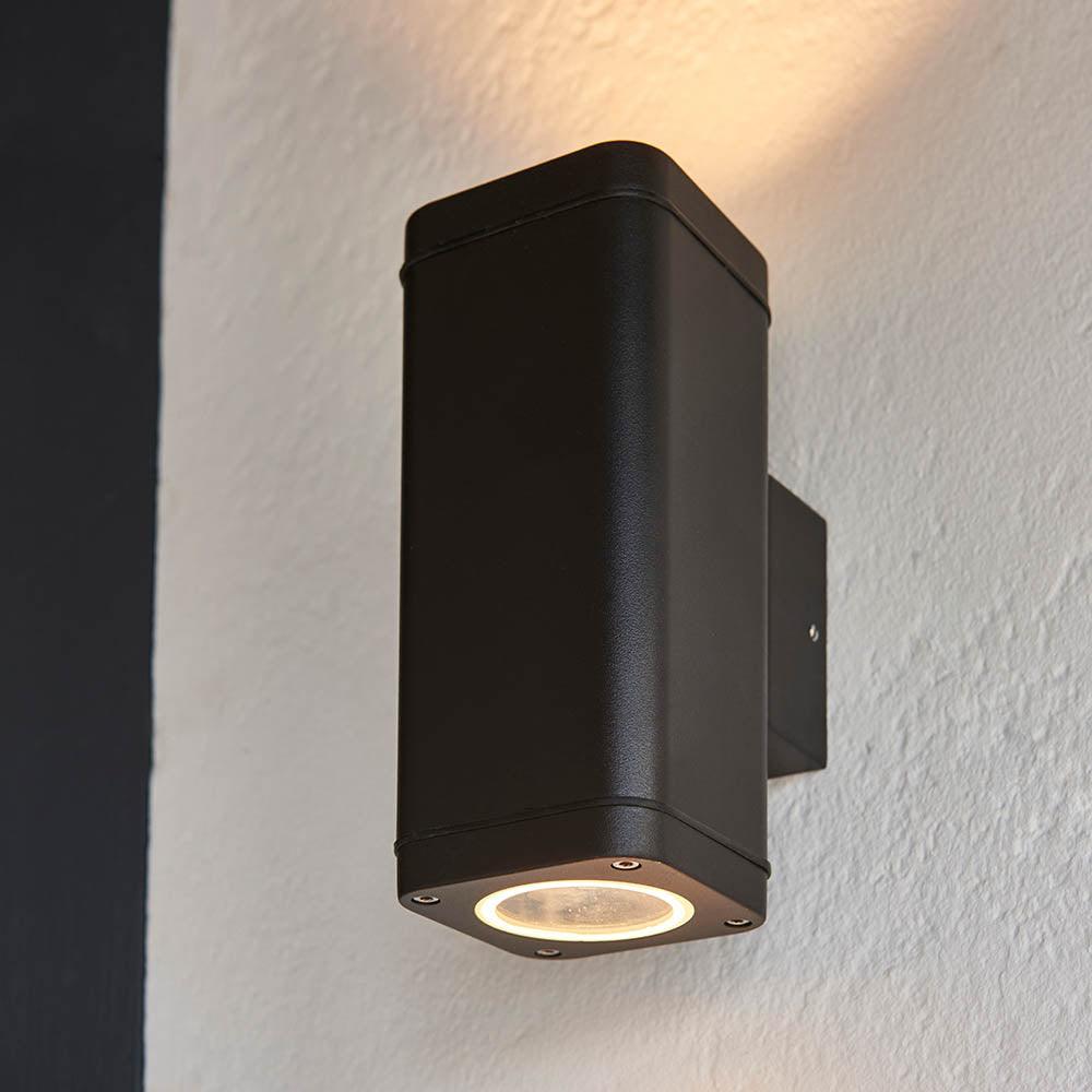 Endon Milton Black Outdoor Up & Down Wall Light