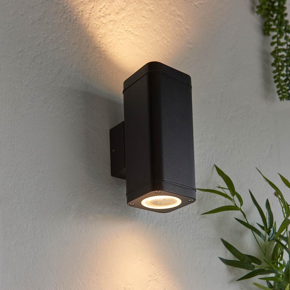 Endon Milton Black Outdoor Up & Down Wall Light