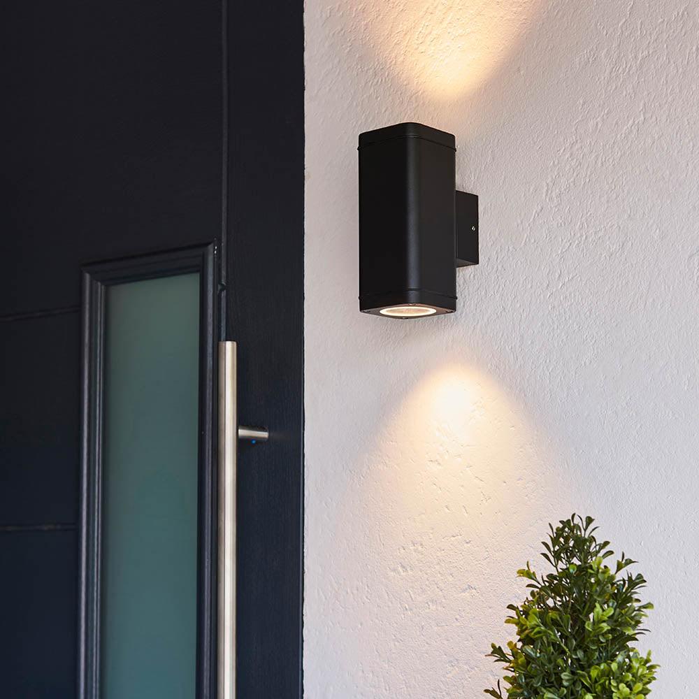 Endon Milton Black Outdoor Up & Down Wall Light