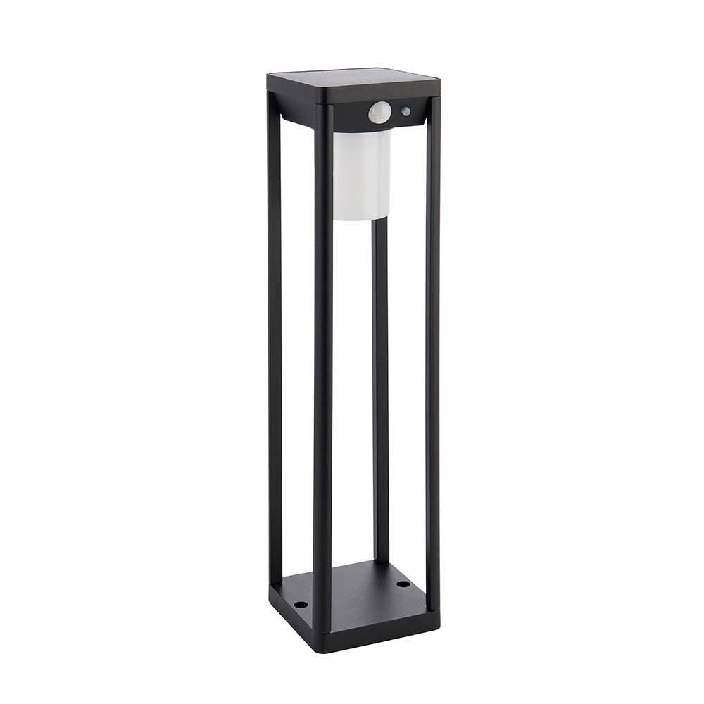 Hallam 1 Light Solar Powered Black Outdoor Post With PIR