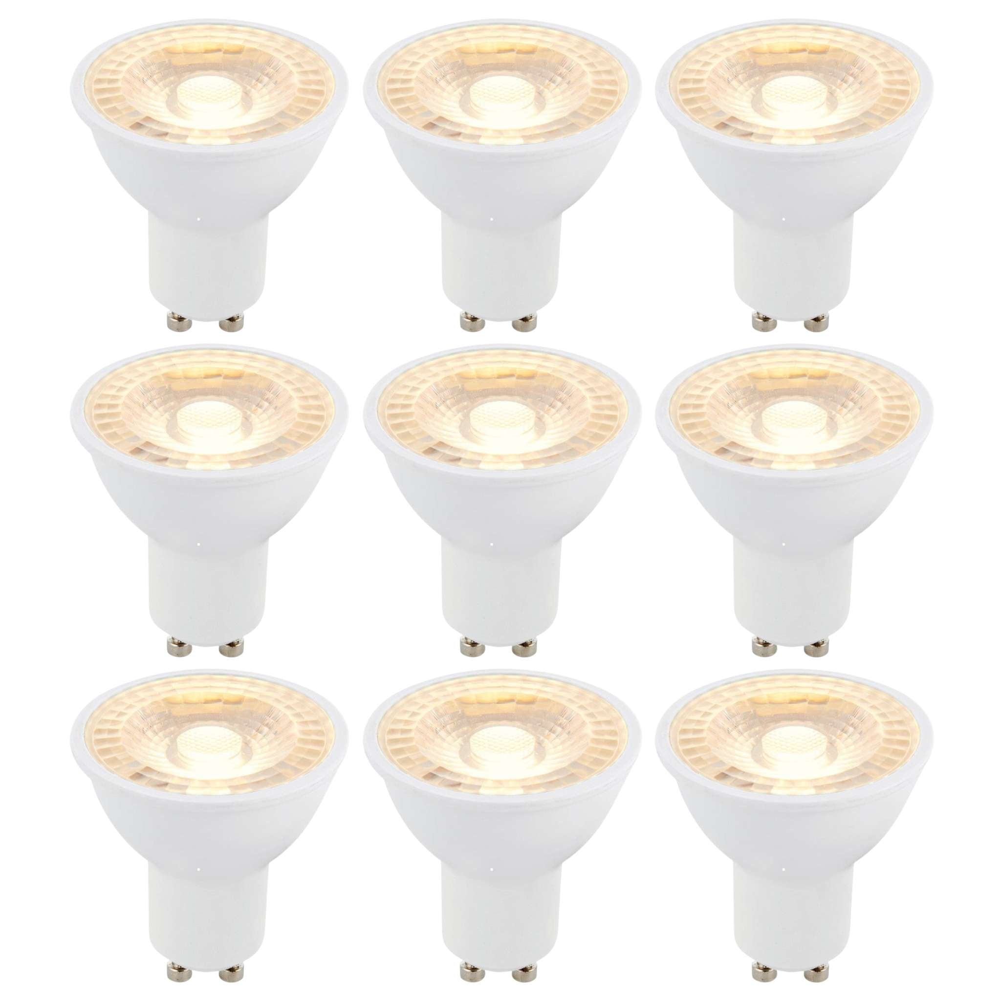 9 X GU10 LED 6W 38 Degree Warm White Bulb