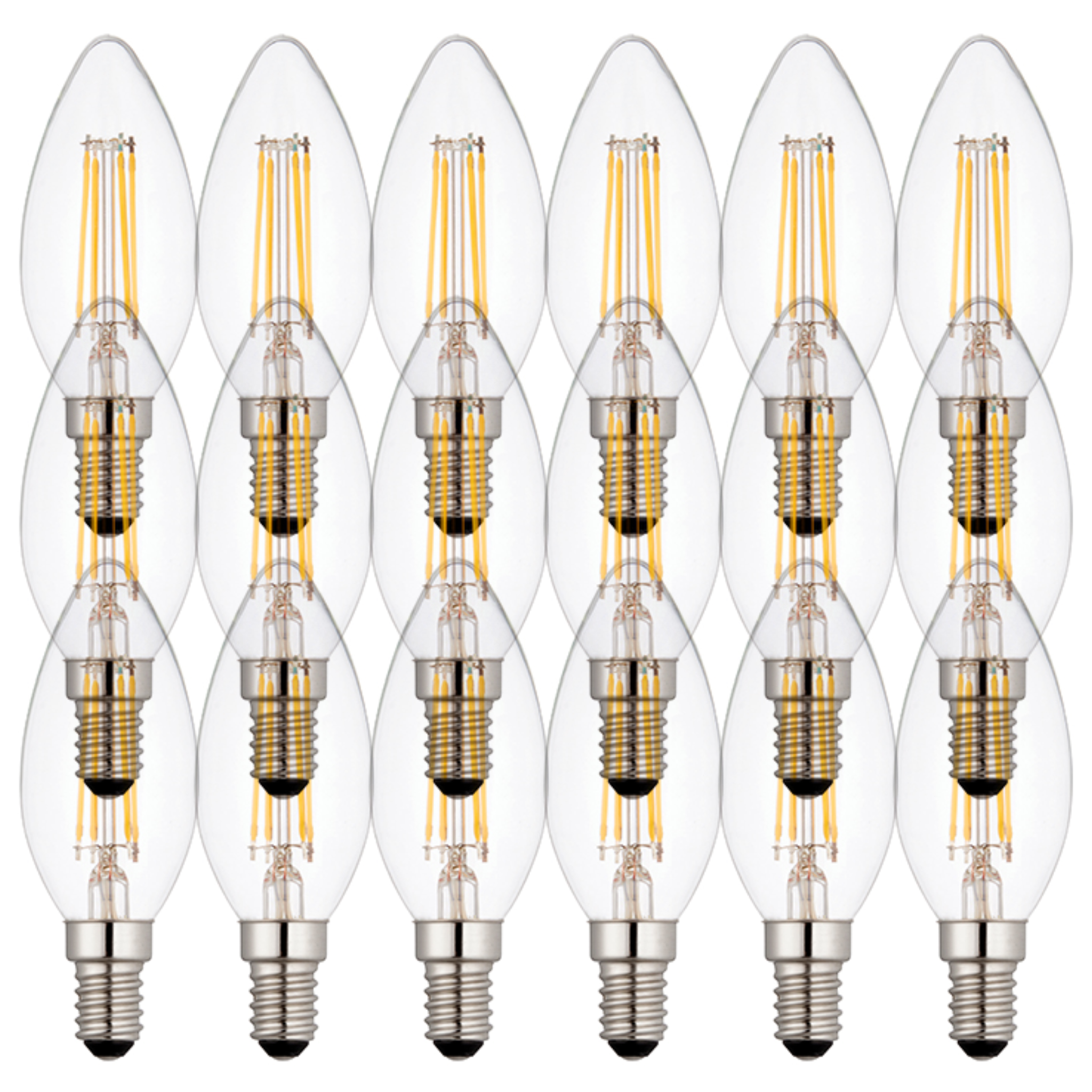 18 x E14 LED Dimmable Lamp/Bulb Candle Filament 4W (25W Equivalent)