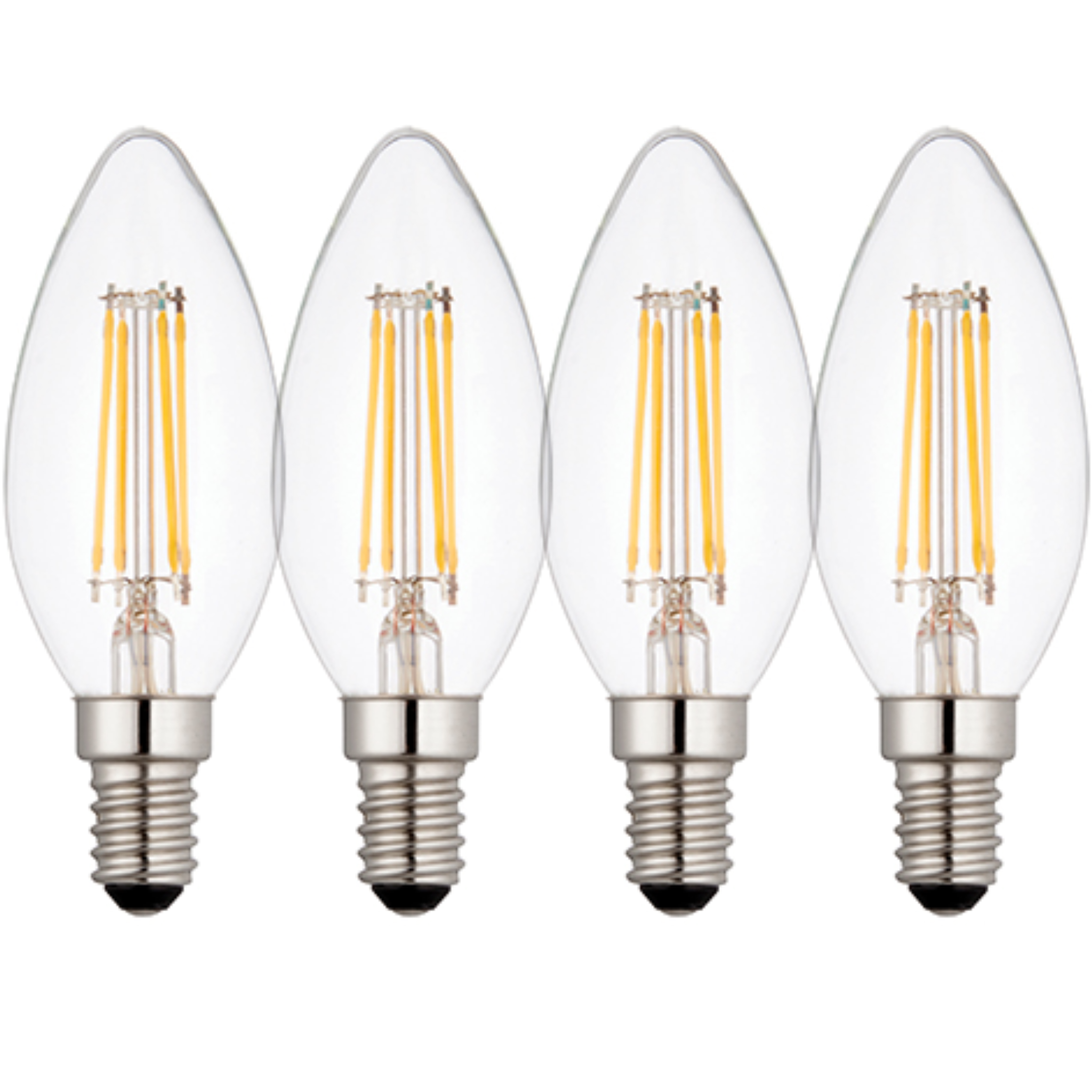 4 X E14 LED Dimmable Lamp/Bulb Candle Filament 4W (25W Equivalent)