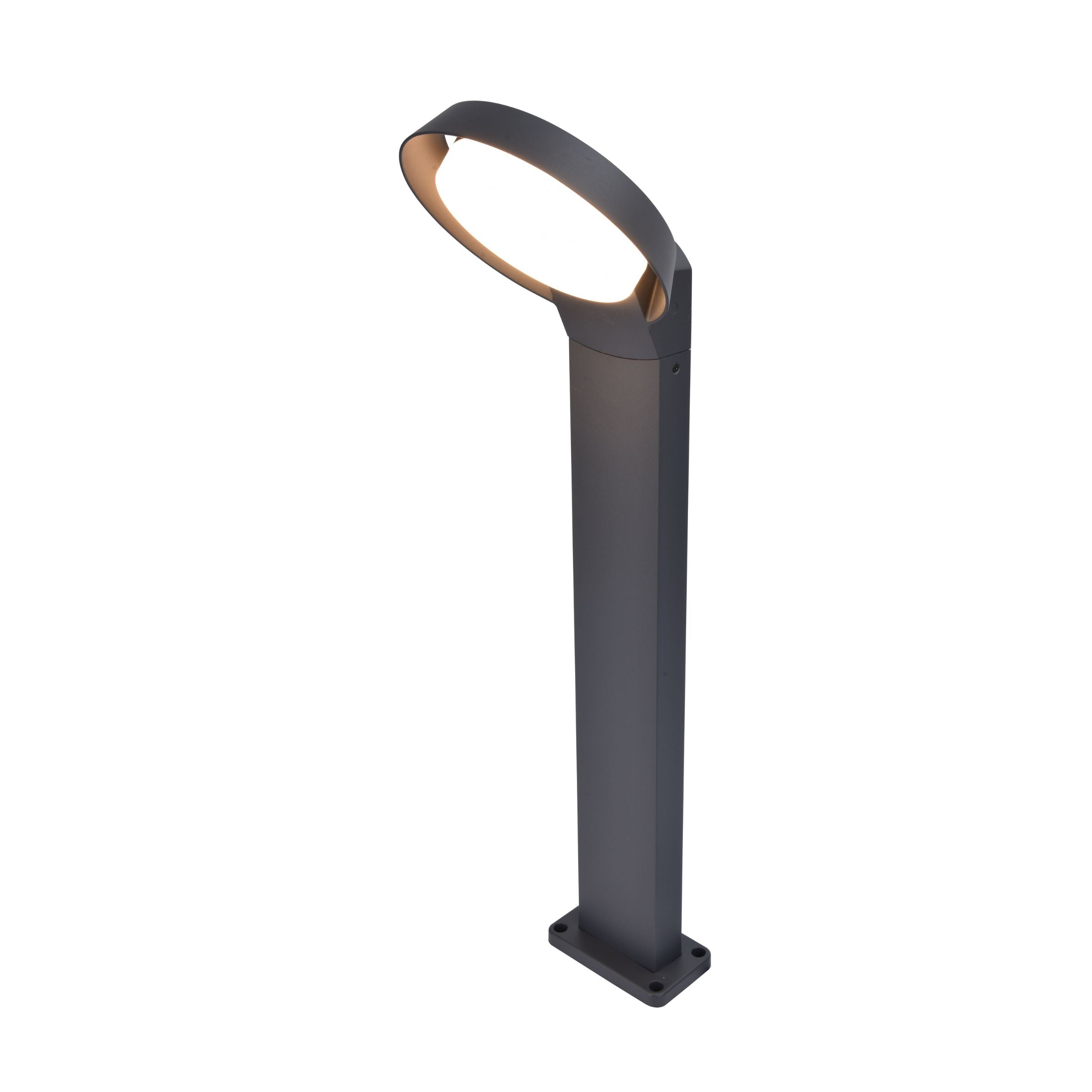 Lutec Polo Grey Outdoor LED Bollard Pathway Light