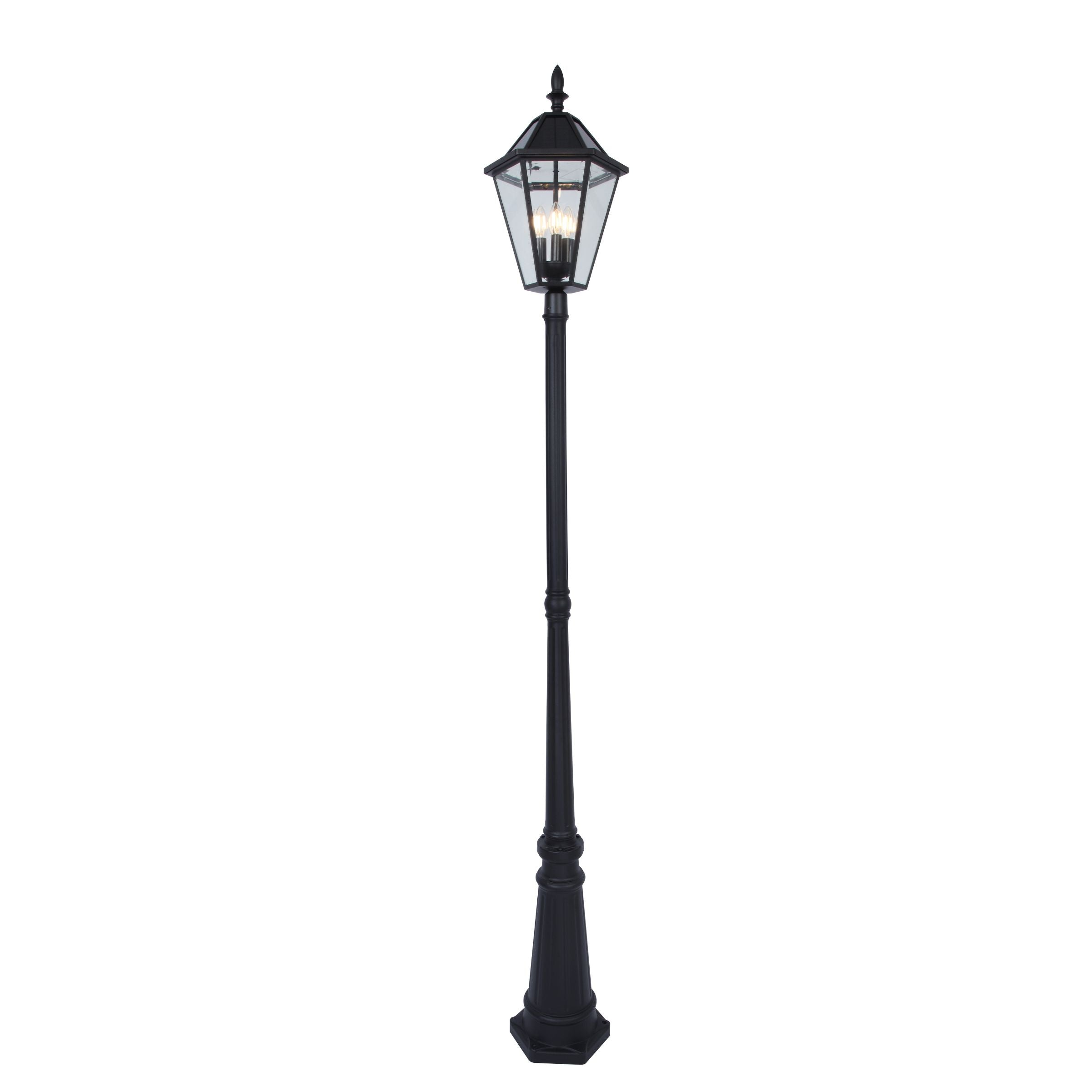 Lutec London LED Outdoor Solar Post - Black 6951301189